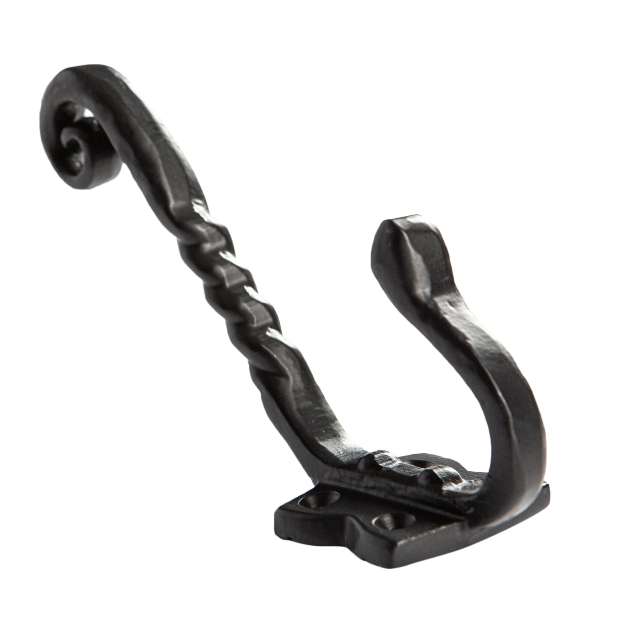 Twisted Scroll Hat & Coat Hook - W40mm x H125mm - Black