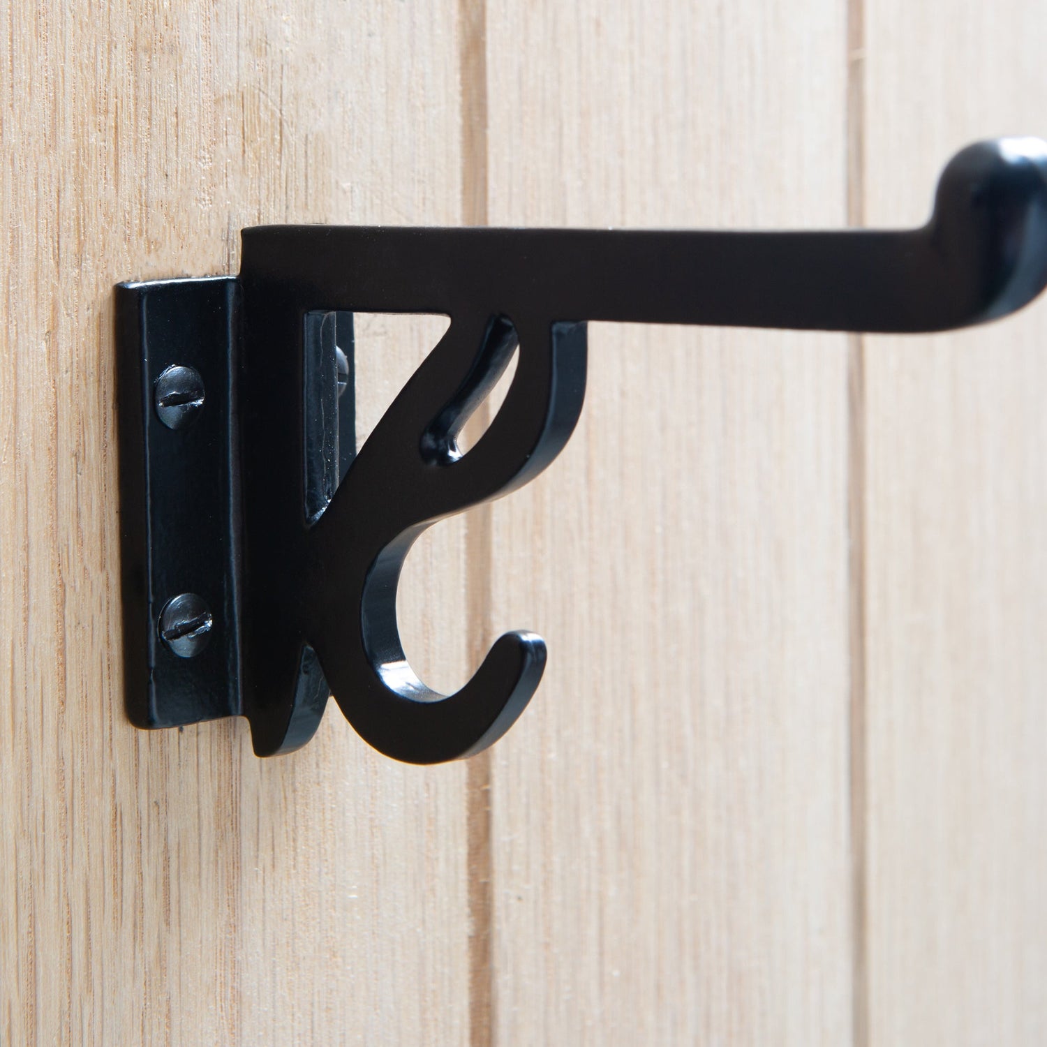 Ornate Flat Top Hat & Coat Hook - W35mm x H70mm - Black