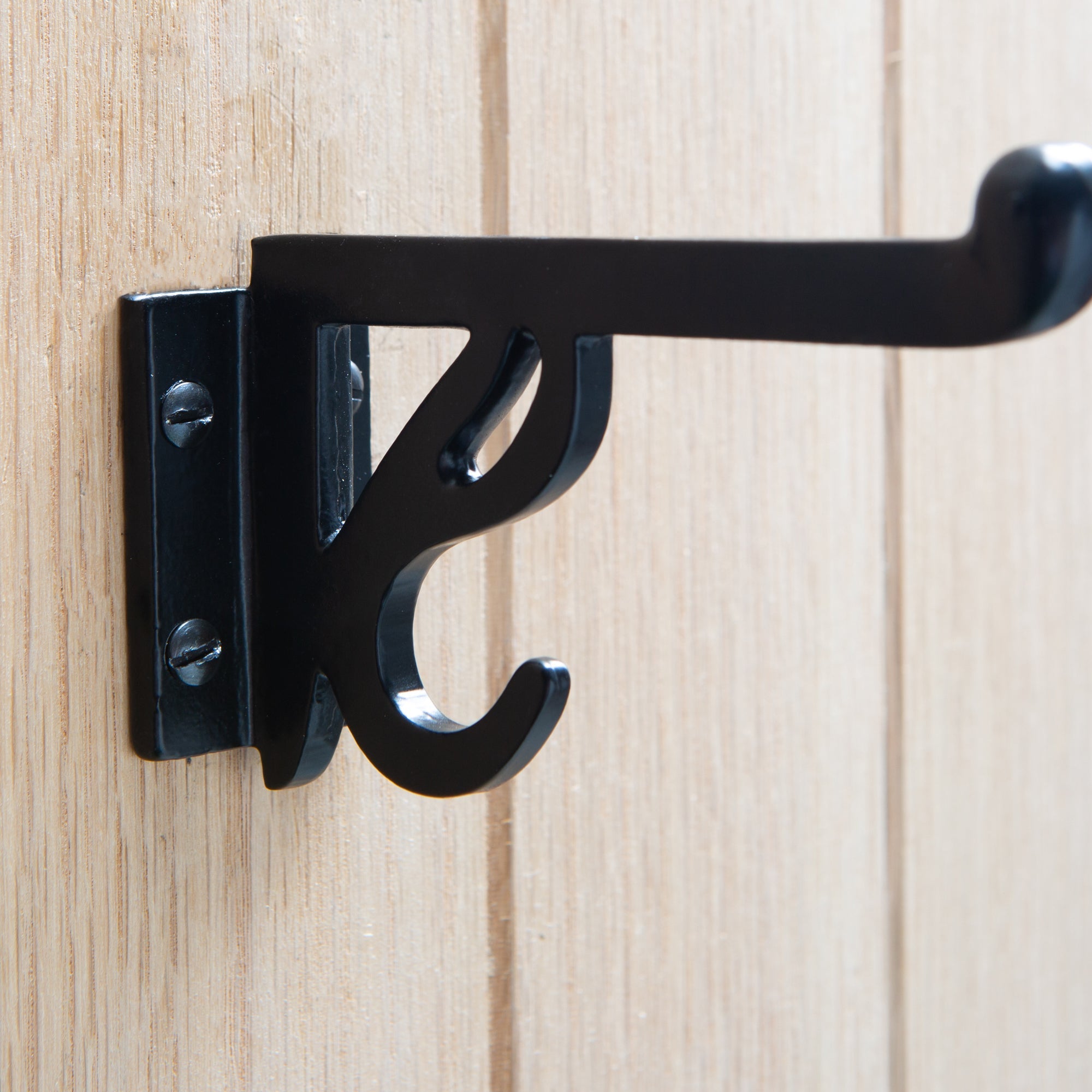 Ornate Flat Top Hat & Coat Hook - W35mm x H70mm - Black