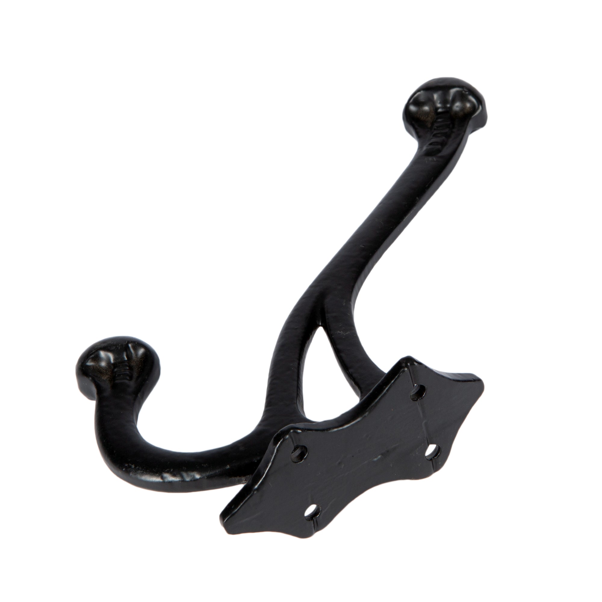 Leaf Backed Hat & Coat Hook - W35mm x H150mm - Black