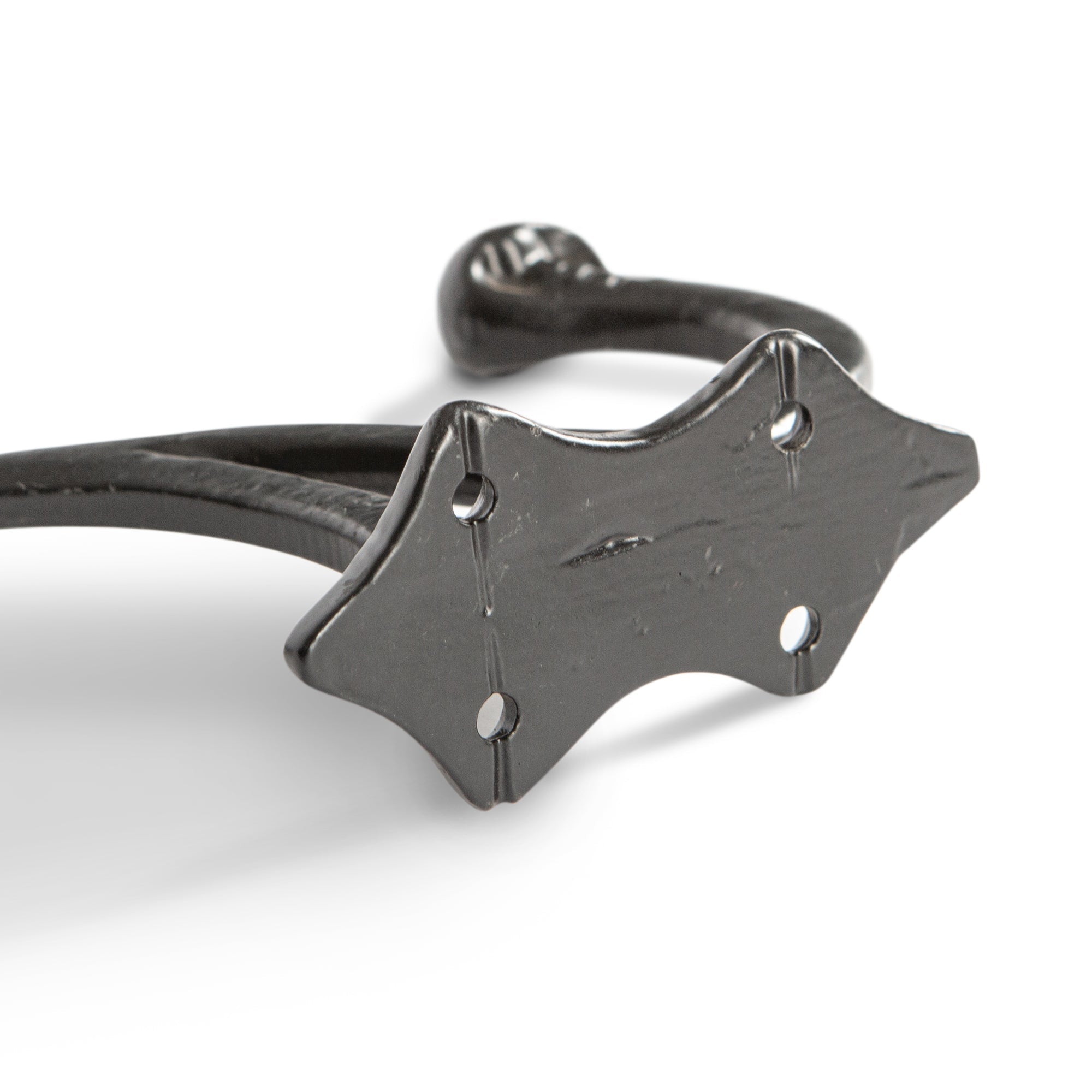 Leaf Backed Hat & Coat Hook - W35mm x H150mm - Black