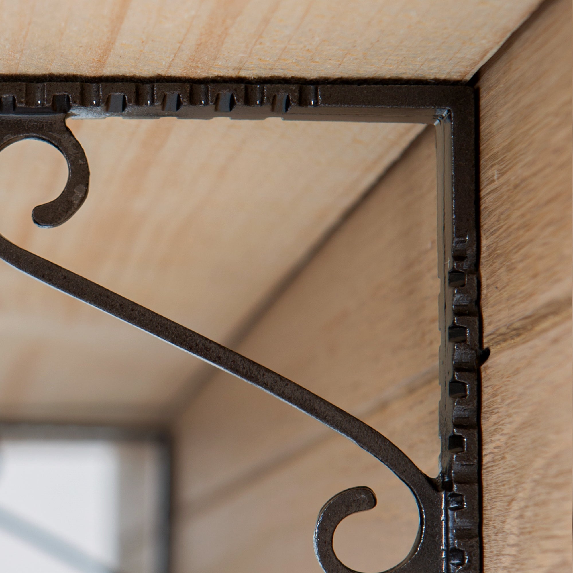 Notched Scroll Iron Shelf Bracket - D150mm