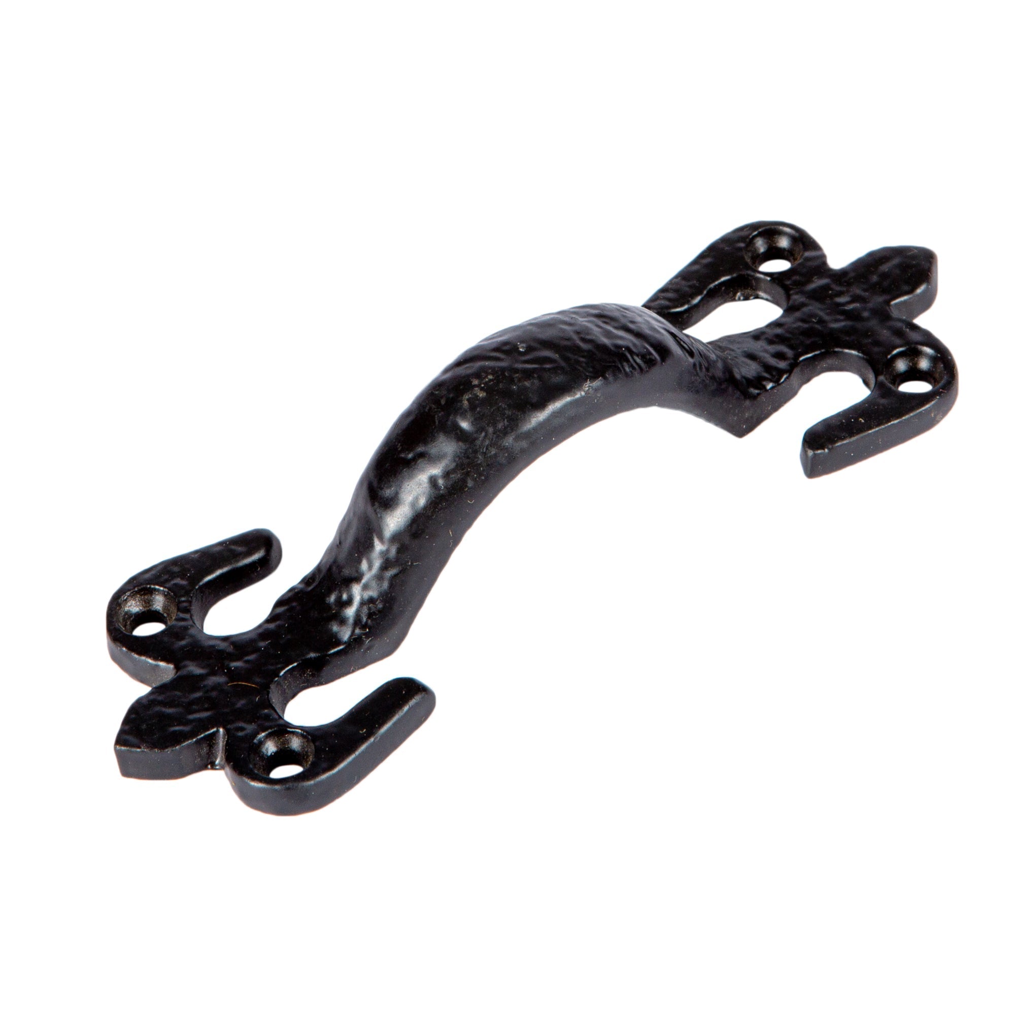 105mm Black Rustic Fleur De Lis Door Handle