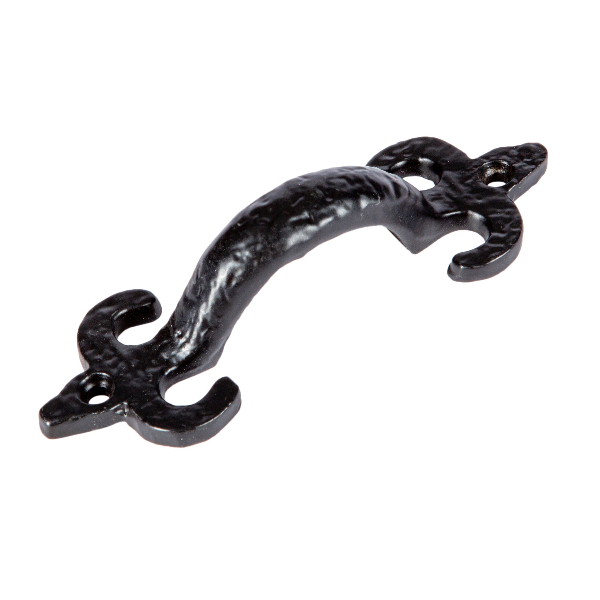 105mm Black Antique Fleur De Lis Door Handle