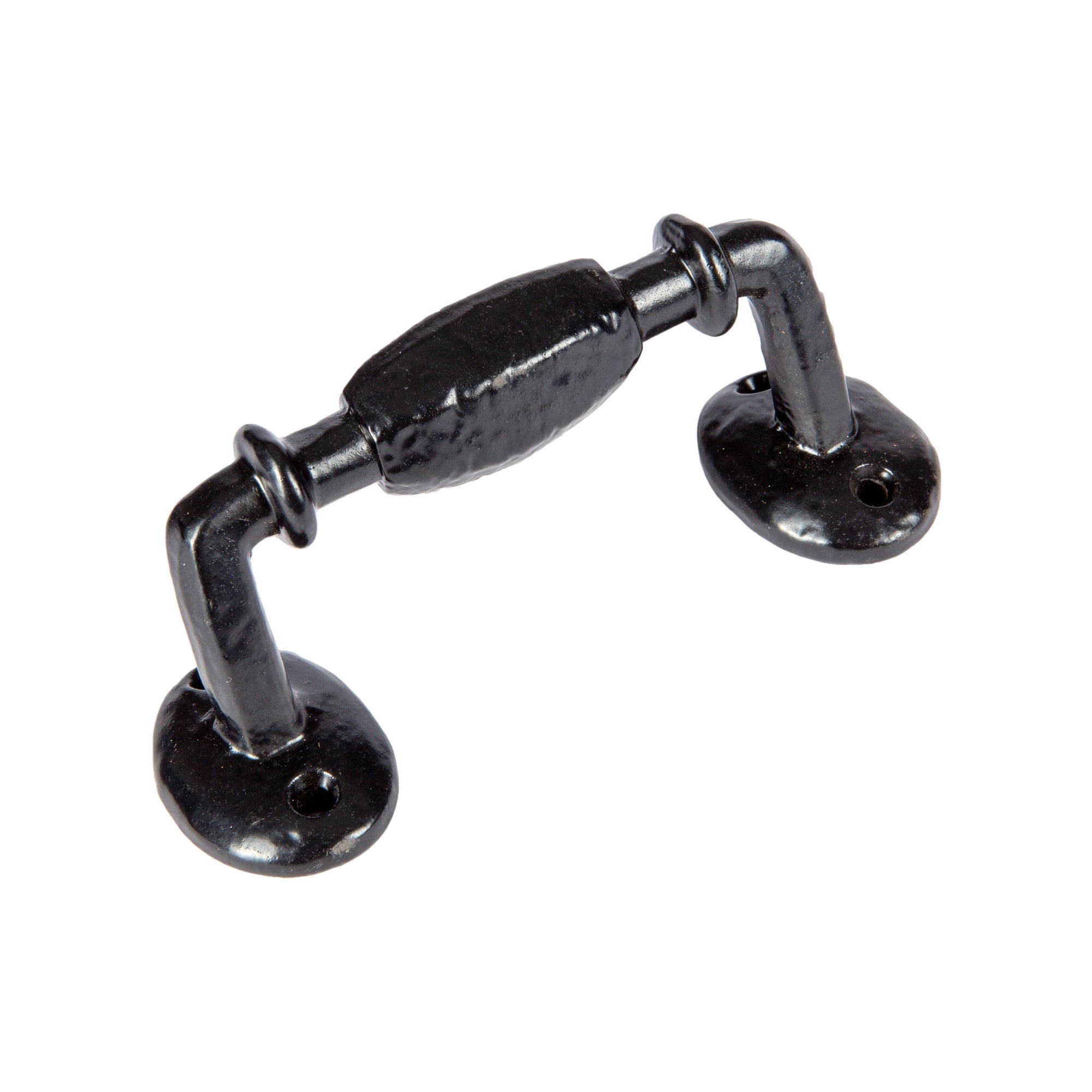 115mm Black Offset Wrought Iron Door Handle