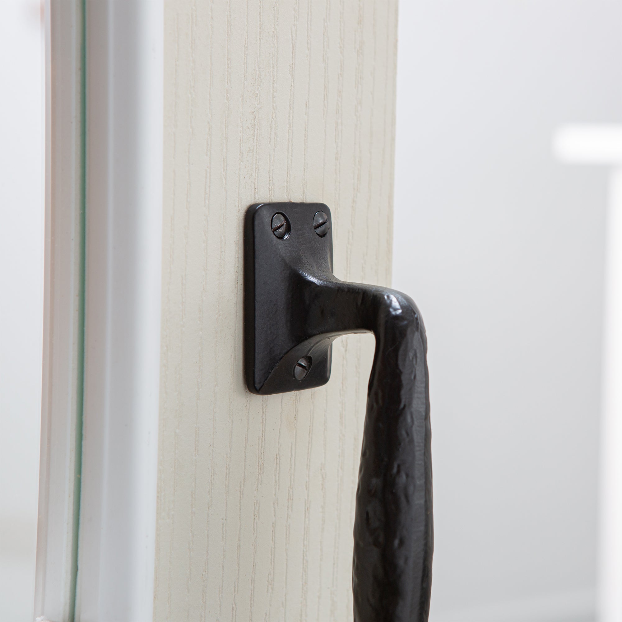 205mm Black Forged Barn Door Handle