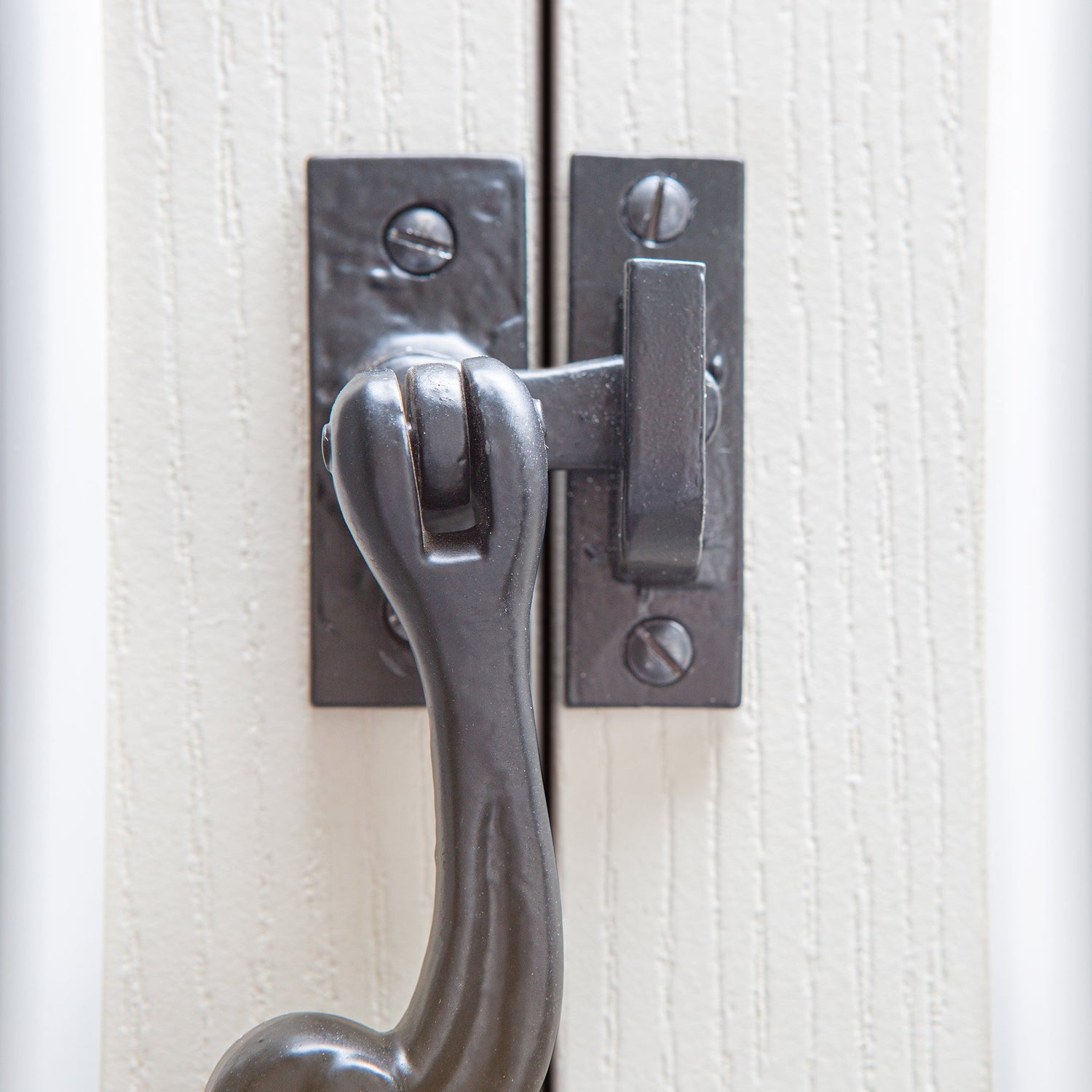 90mm Left Hand Black Rustic Window Fastener