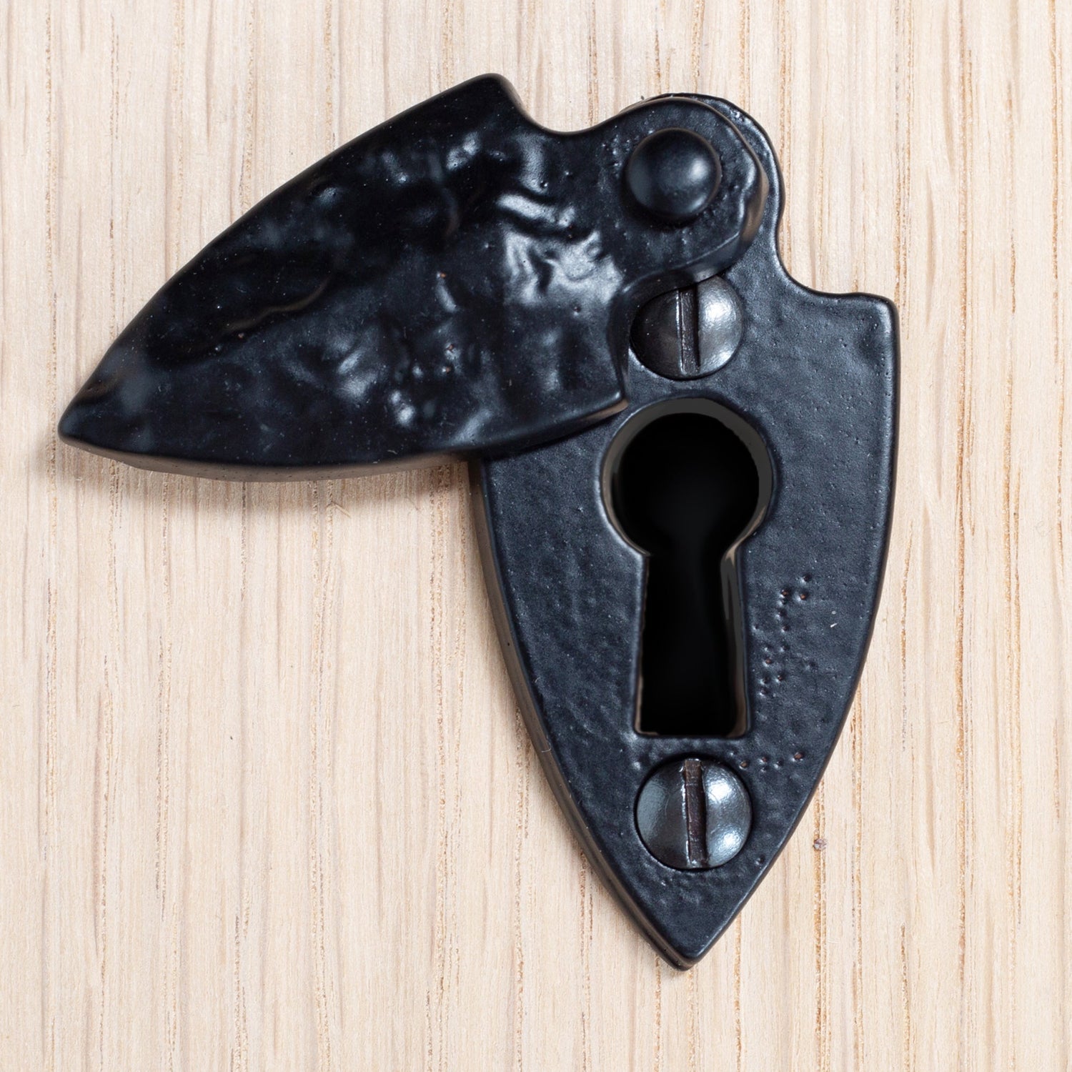 Arrowhead Escutcheon Plate with Cover - W30mm x H55mm - Black