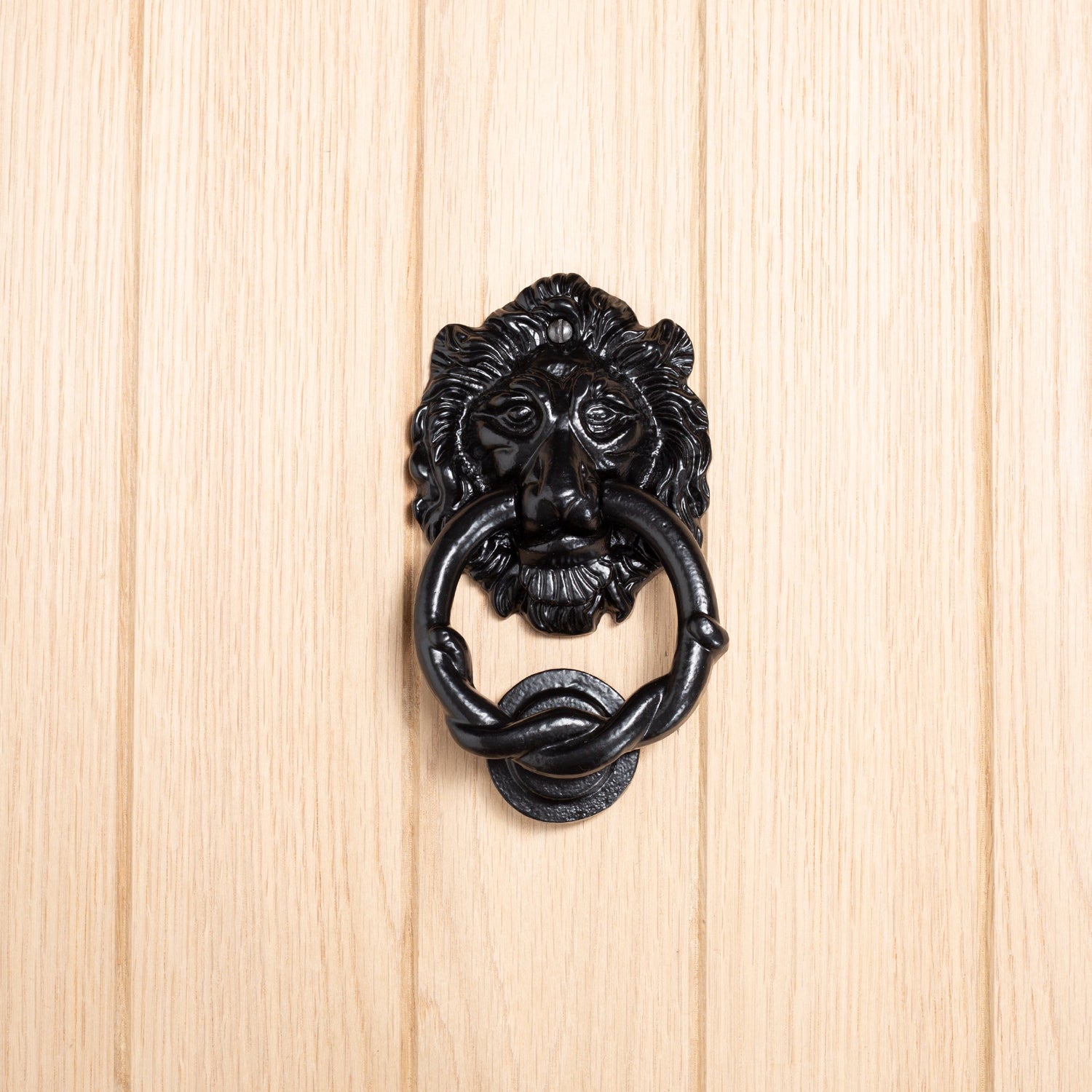 Lion Head Door Knocker - H150mm - Black