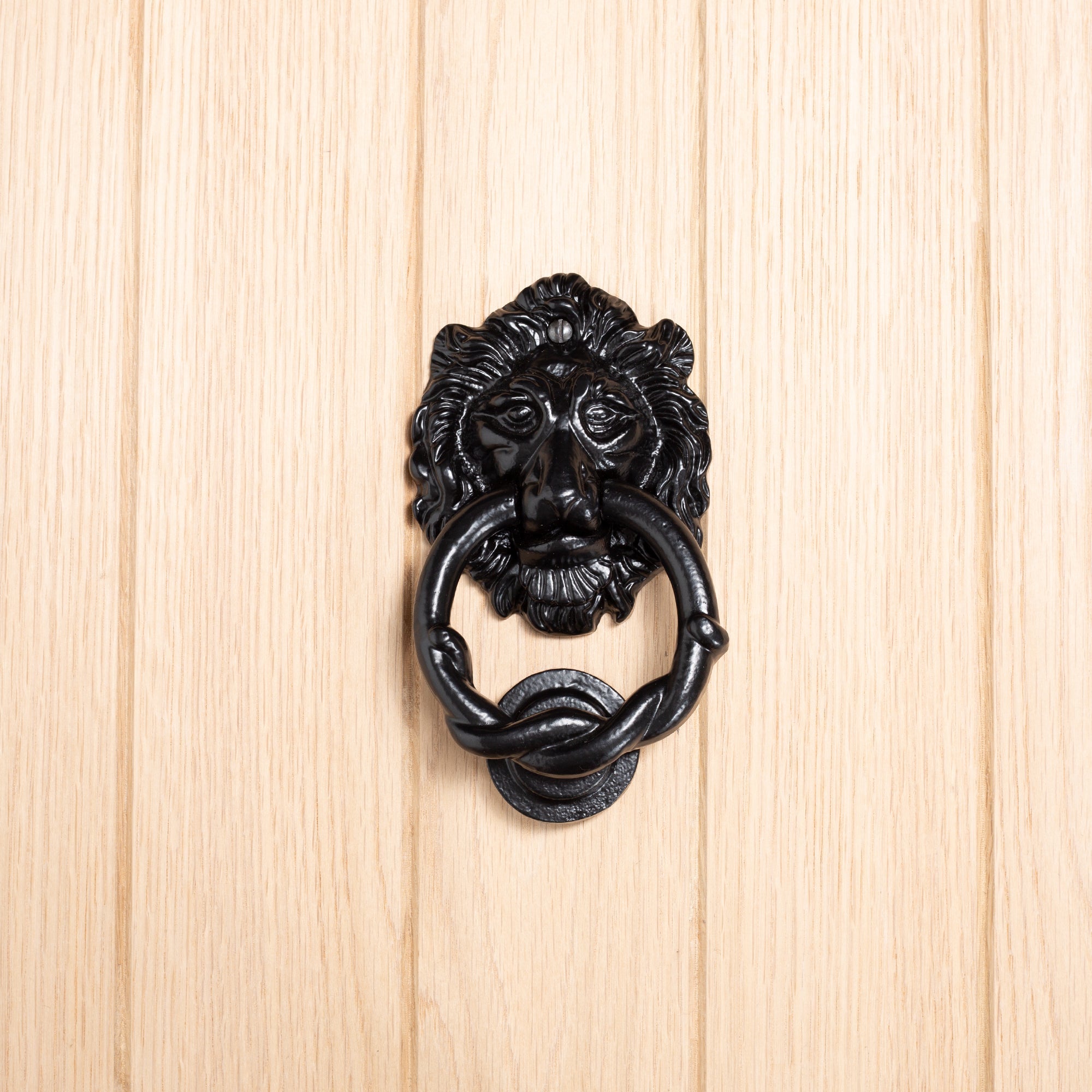 Lion Head Door Knocker - H150mm - Black