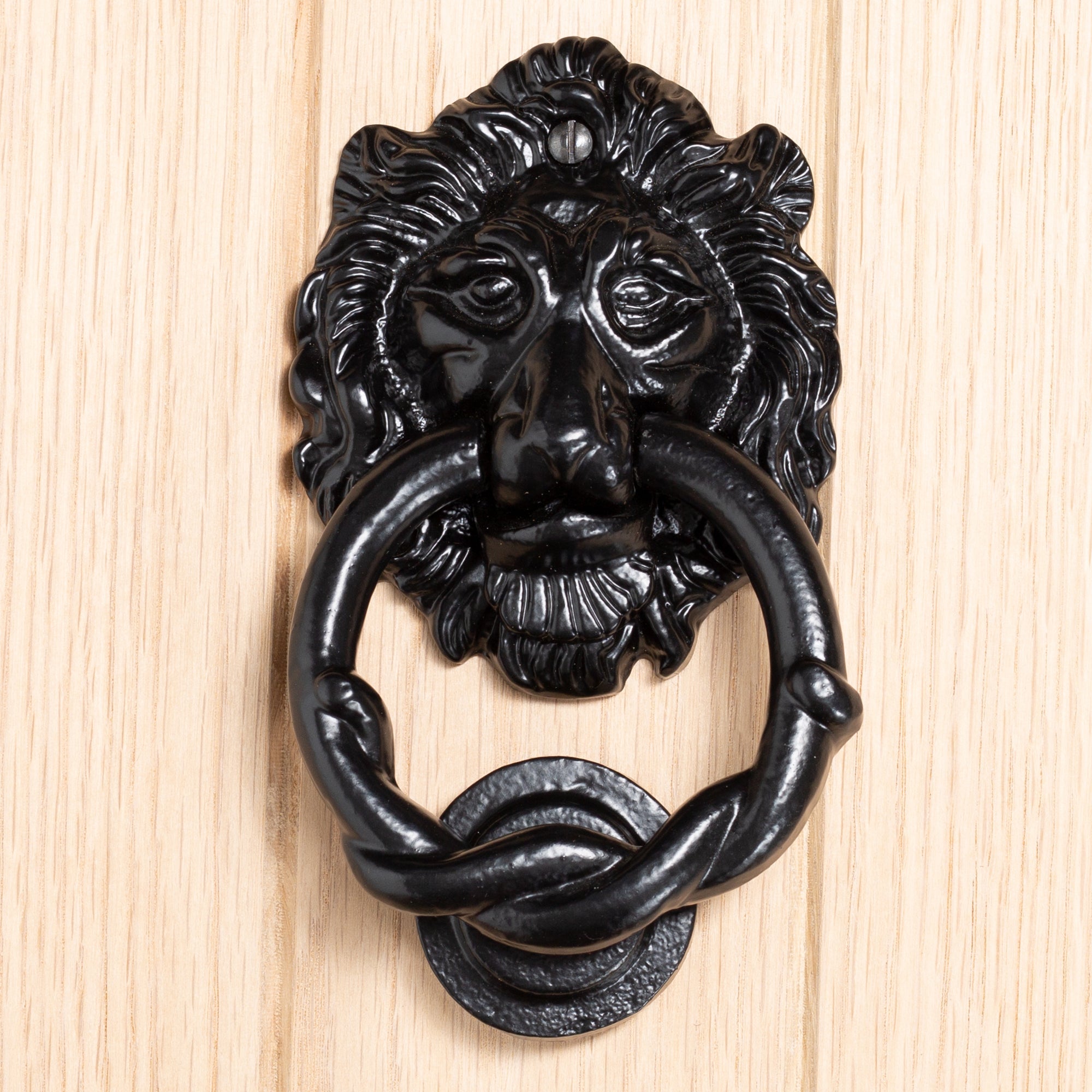 Lion Head Door Knocker - H150mm - Black