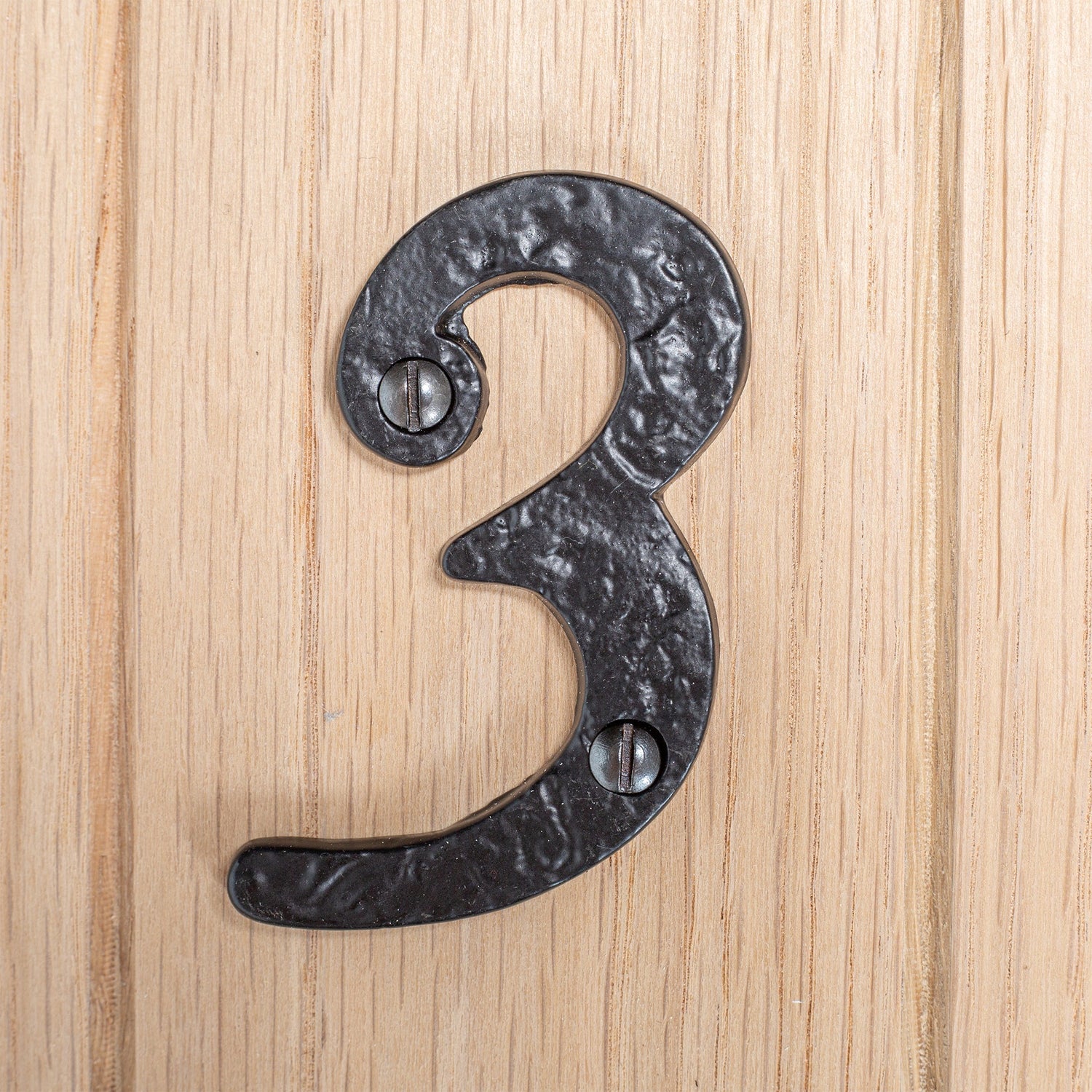 Number 3 Black 80mm Rustic Iron House Number