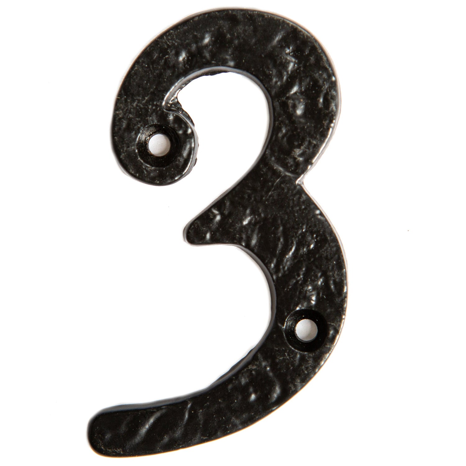 Number 3 Black 80mm Rustic Iron House Number