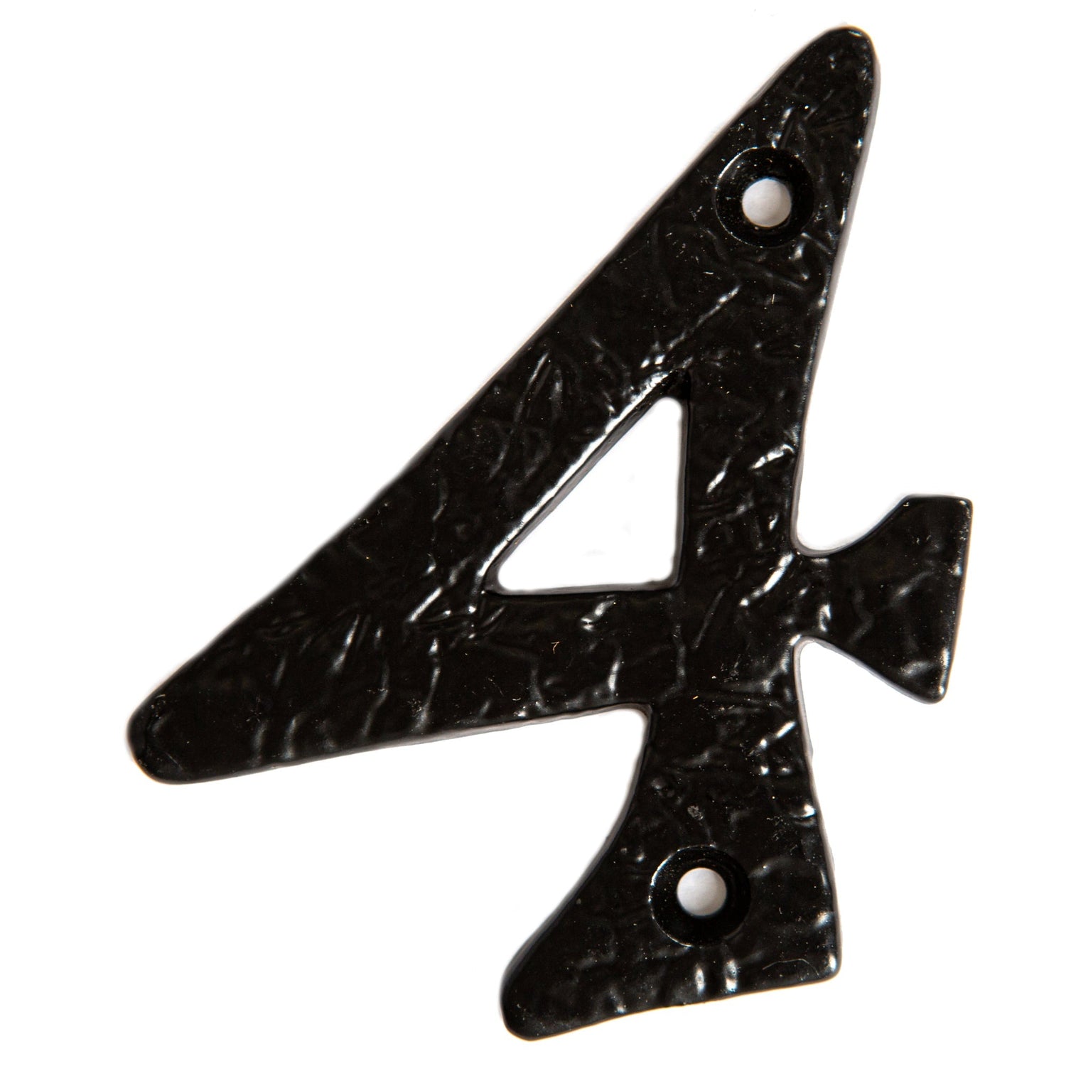 Number 4 Black 80mm Rustic Iron House Number