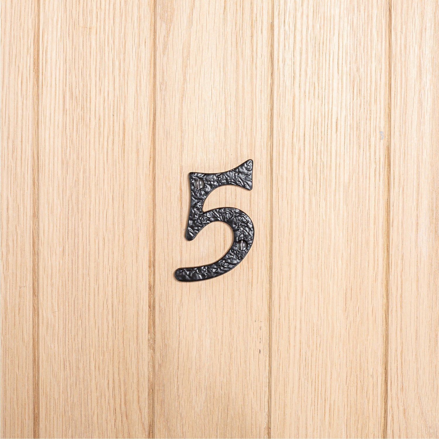 Number 5 Black 80mm Rustic Iron House Number