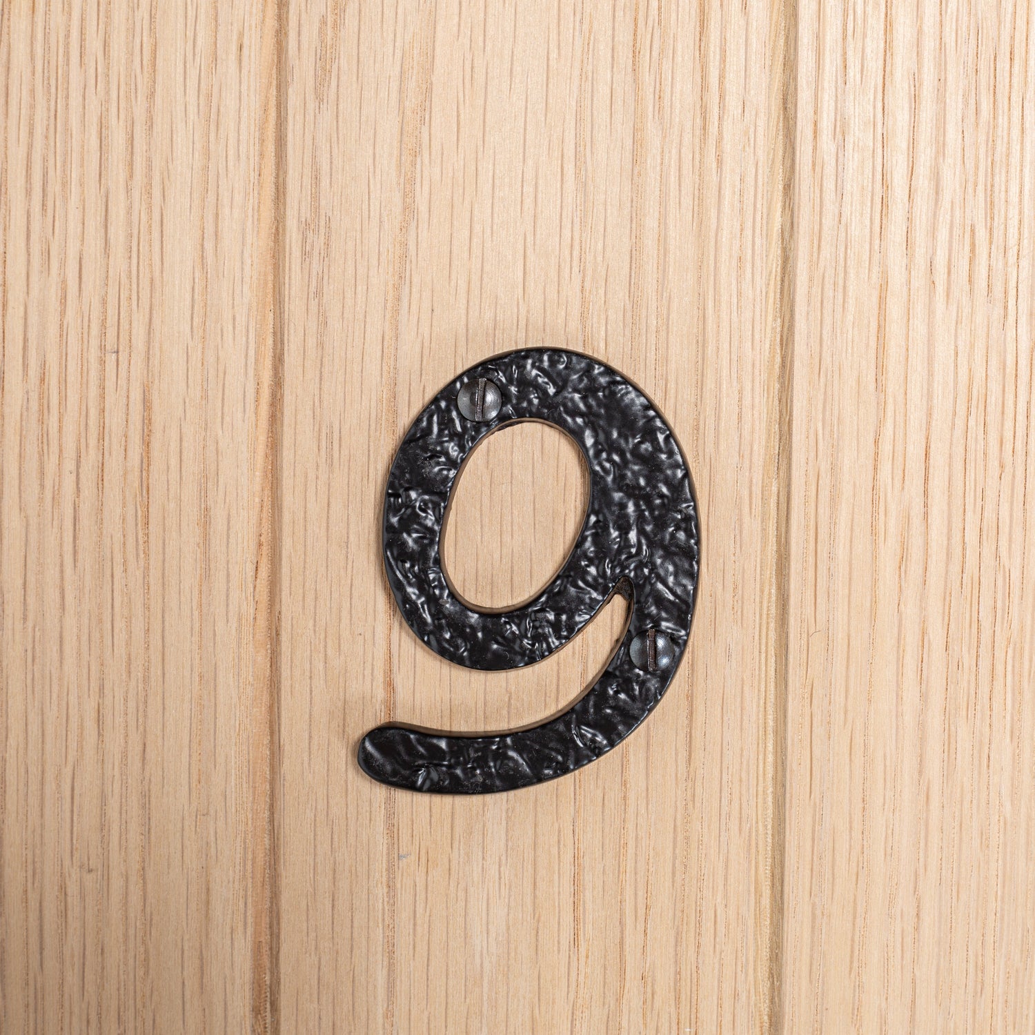 Number 9 Black 80mm Rustic Iron House Number
