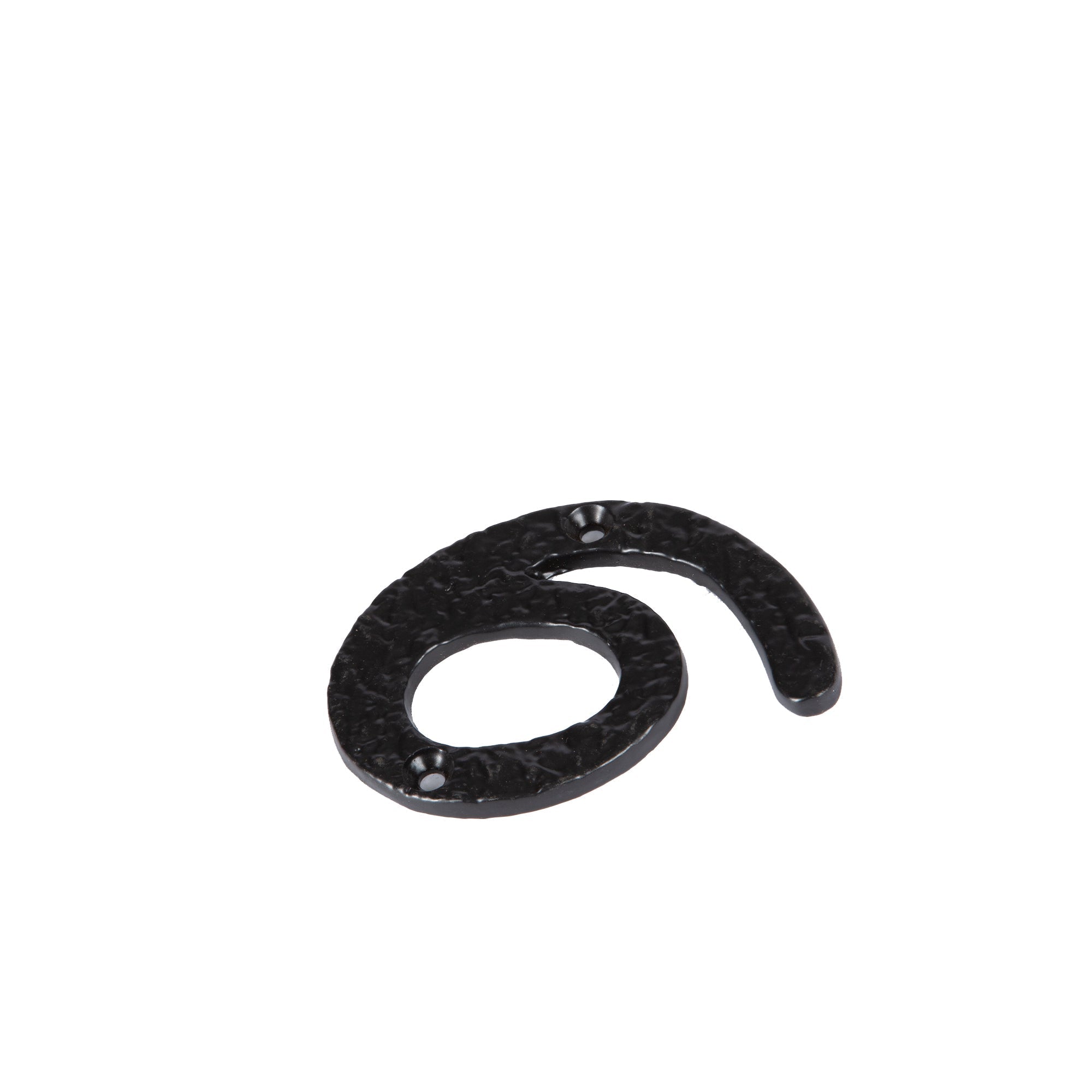 Number 6 Black 80mm Rustic Iron House Number