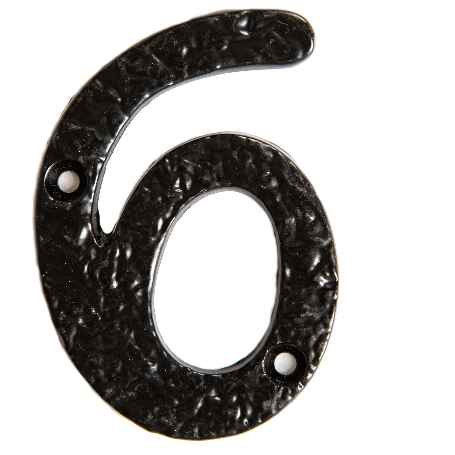 Number 6 Black 80mm Rustic Iron House Number