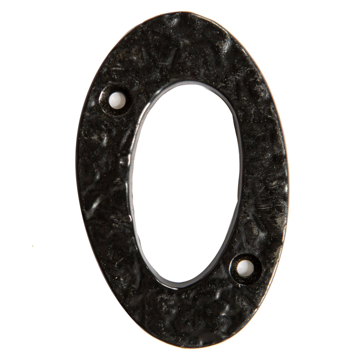 Number 0 Black 80mm Rustic Iron House Number