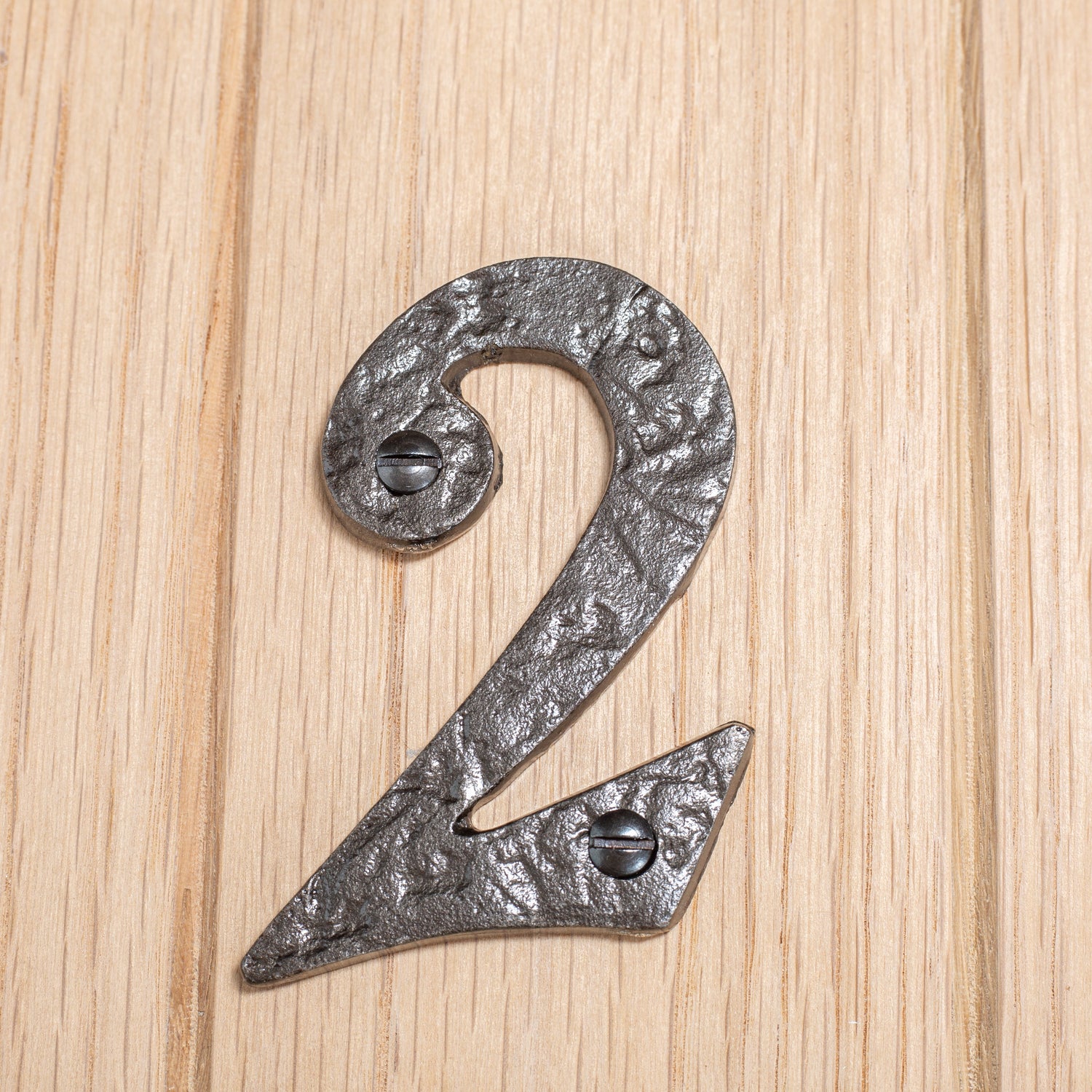Number 2 Black 80mm Rustic Iron House Number