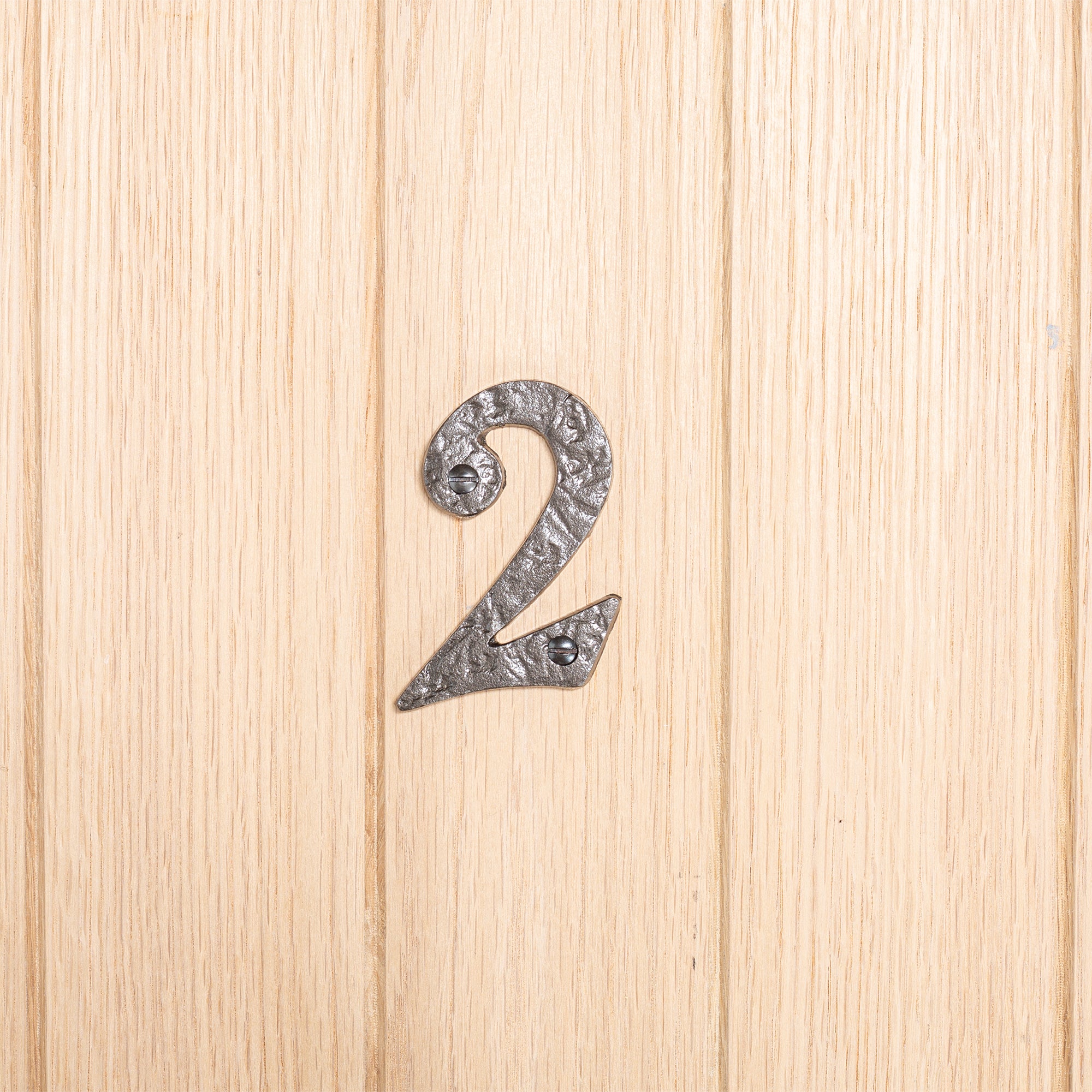Number 2 80mm Rustic Cast Iron House Number