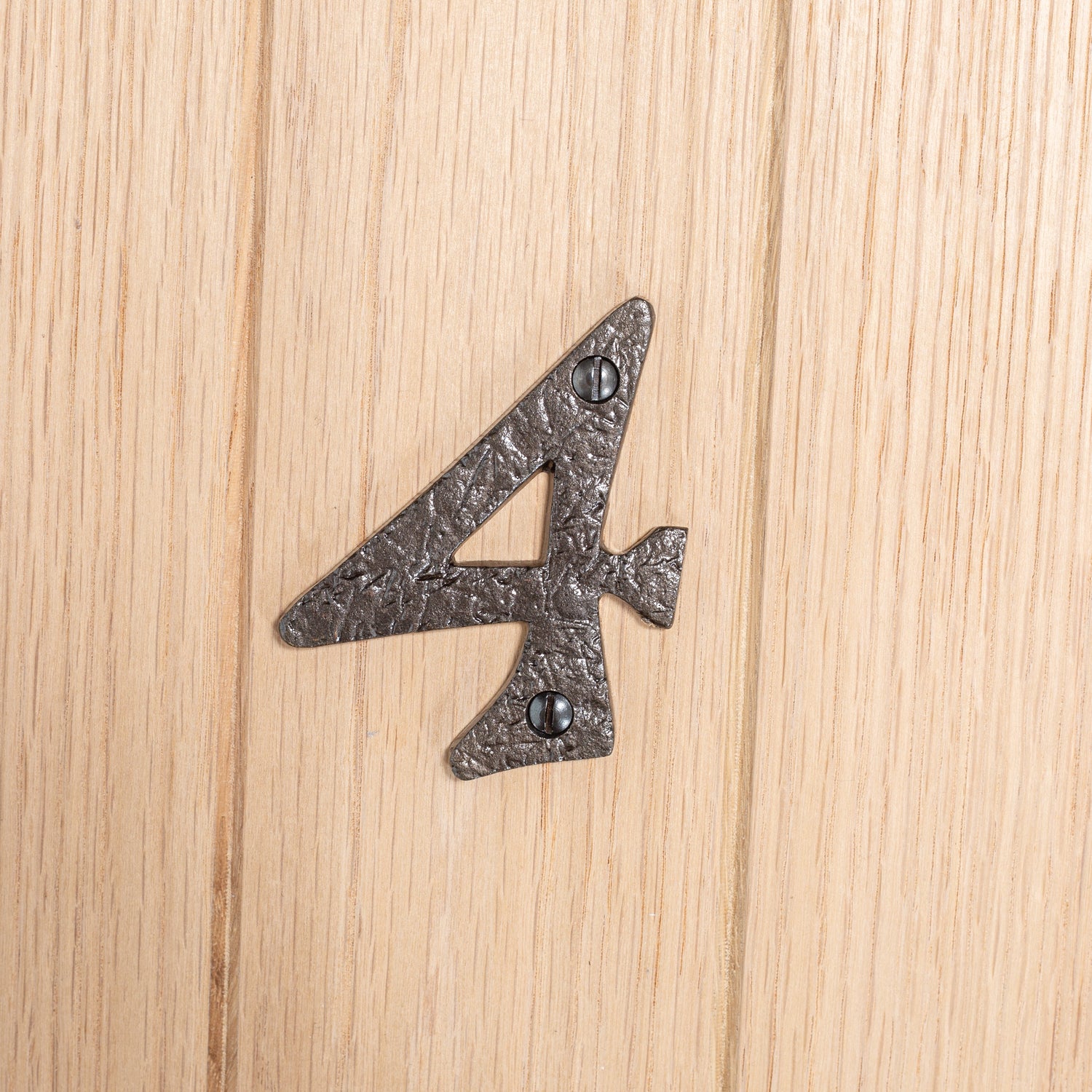 Number 4 Black 80mm Rustic Iron House Number