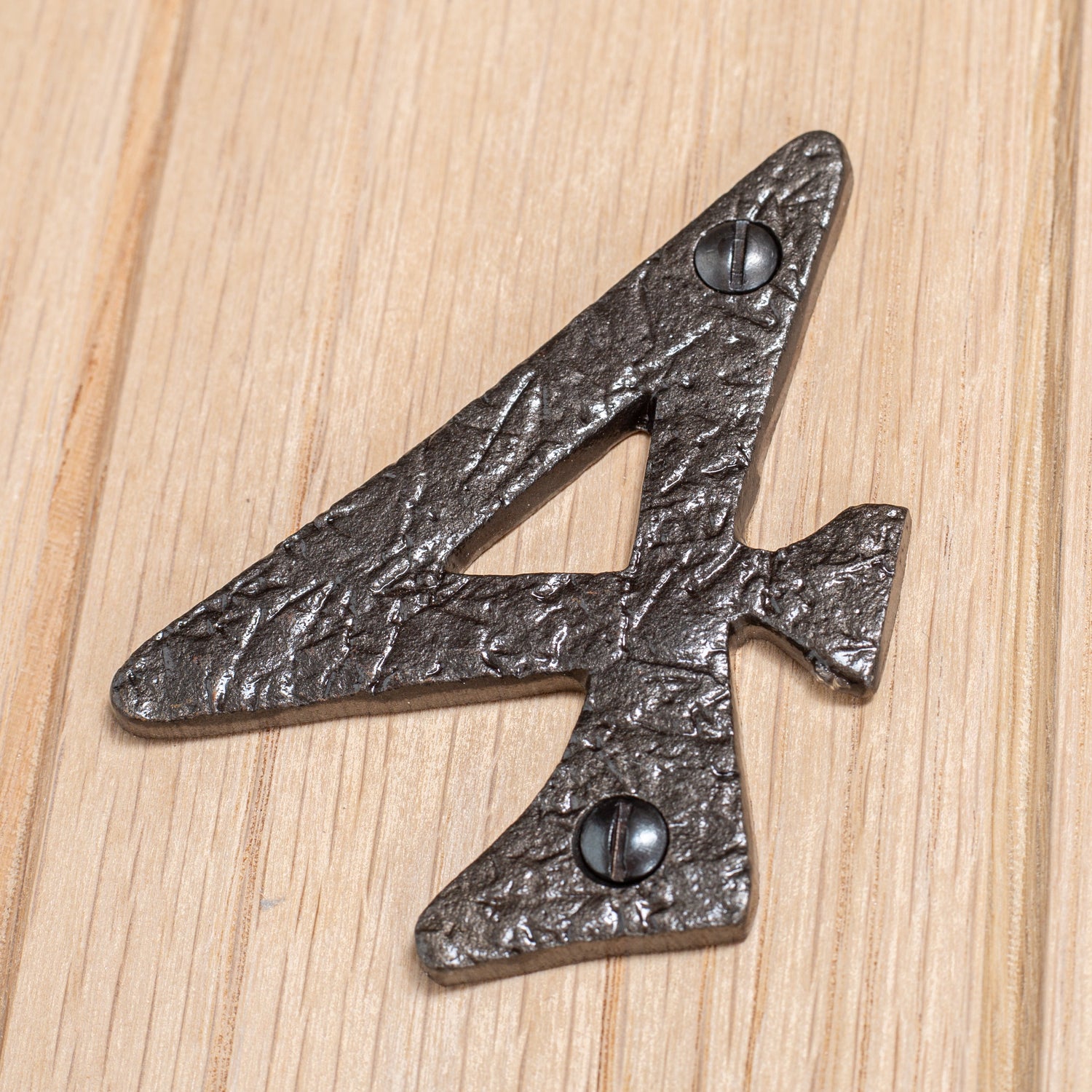 Number 4 Black 80mm Rustic Iron House Number