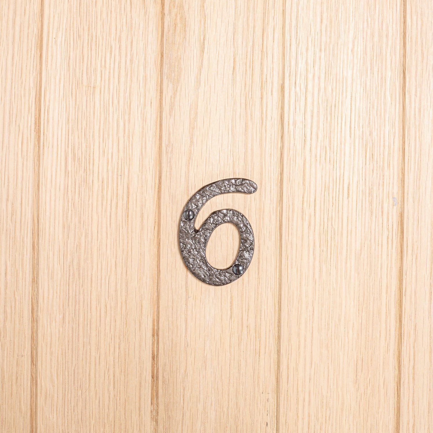Number 6 Black 80mm Rustic Iron House Number