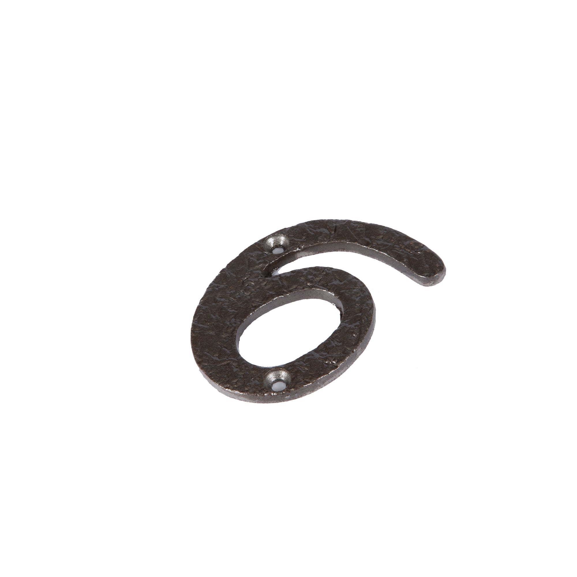 Number 6 80mm Rustic Cast Iron House Number