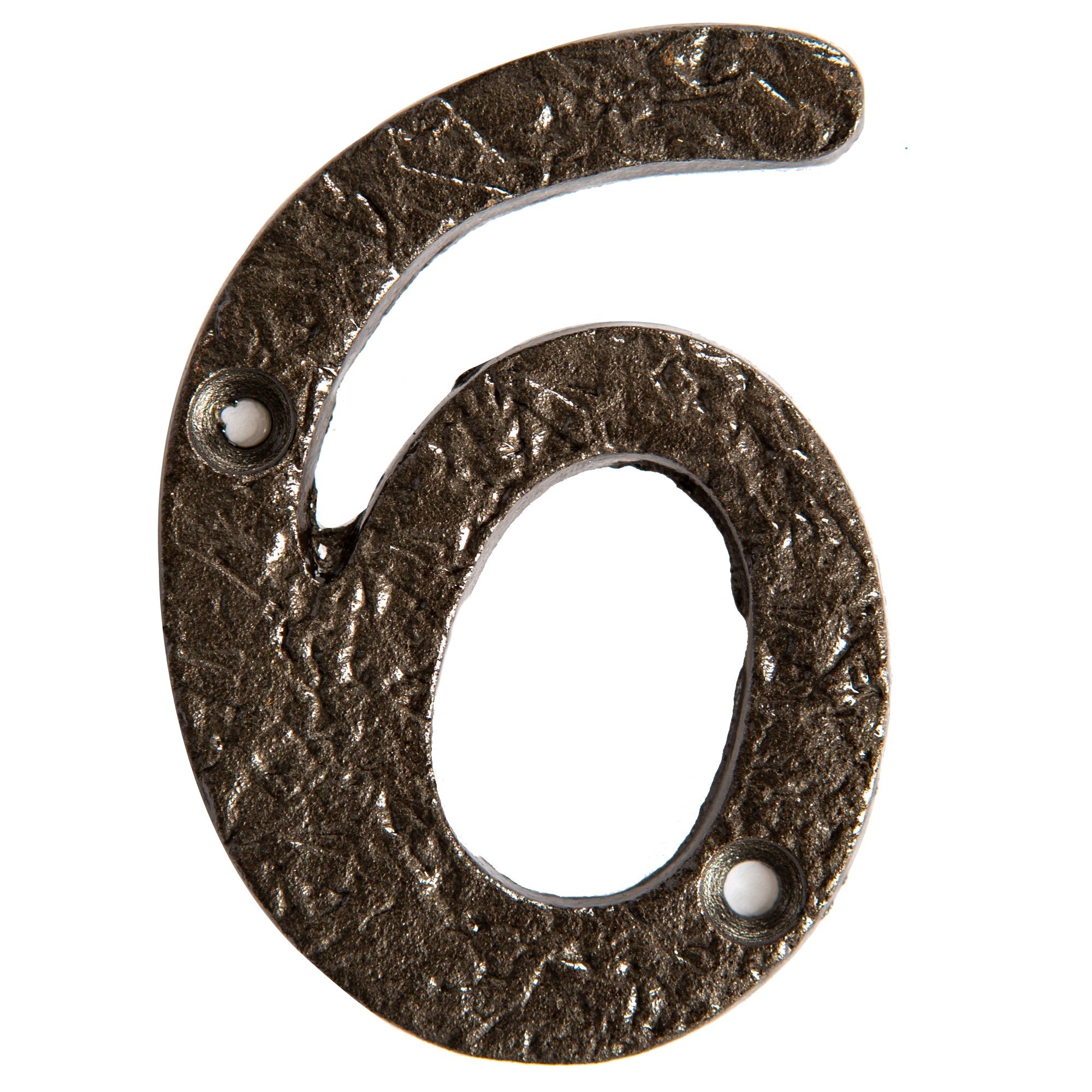 Number 6 80mm Rustic Cast Iron House Number
