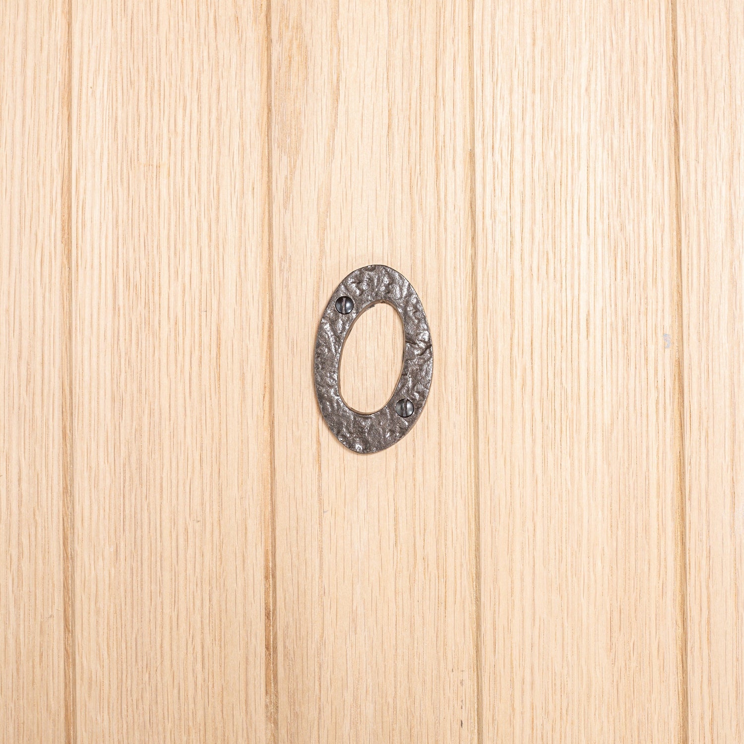 Number 0 Black 80mm Rustic Iron House Number
