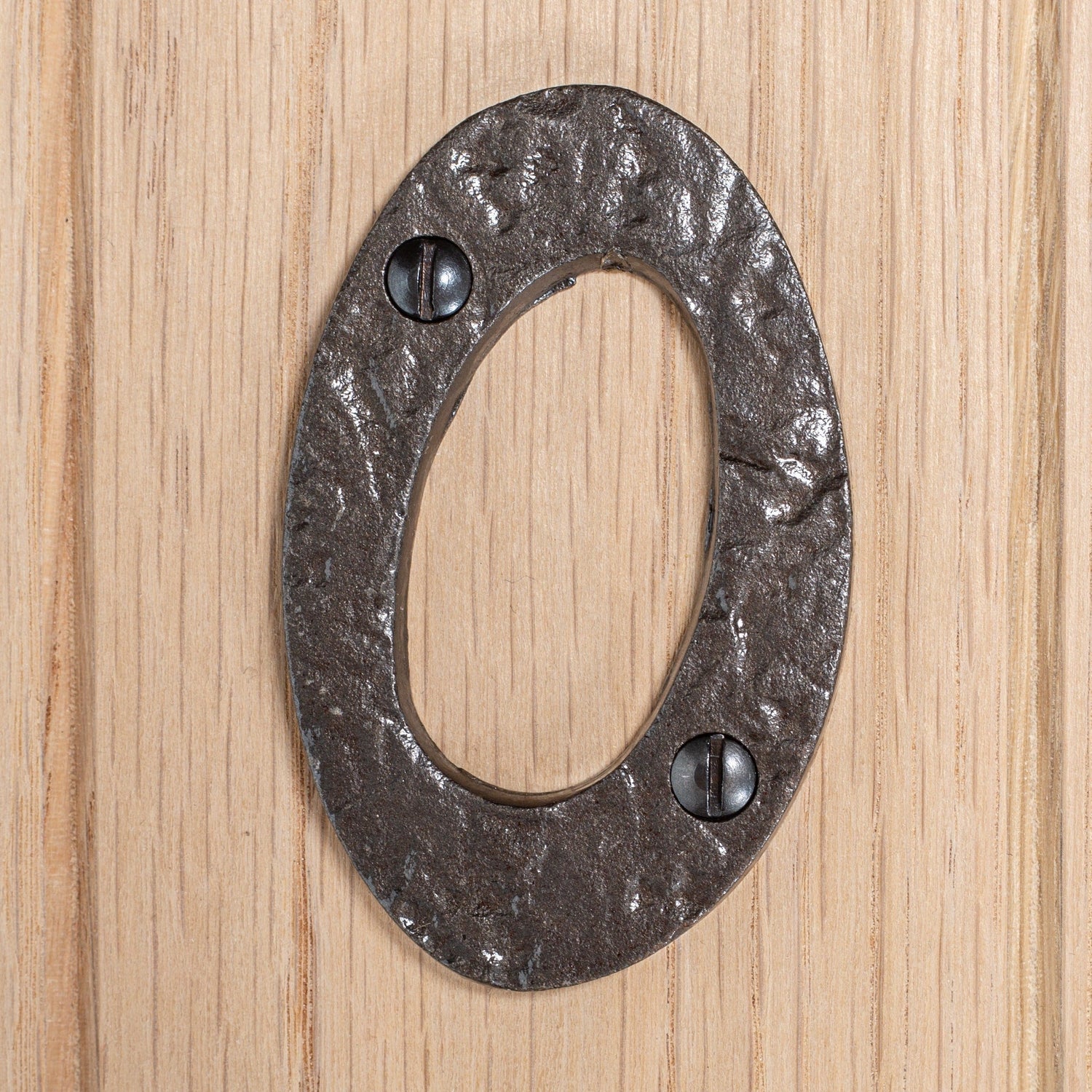 Number 0 Black 80mm Rustic Iron House Number