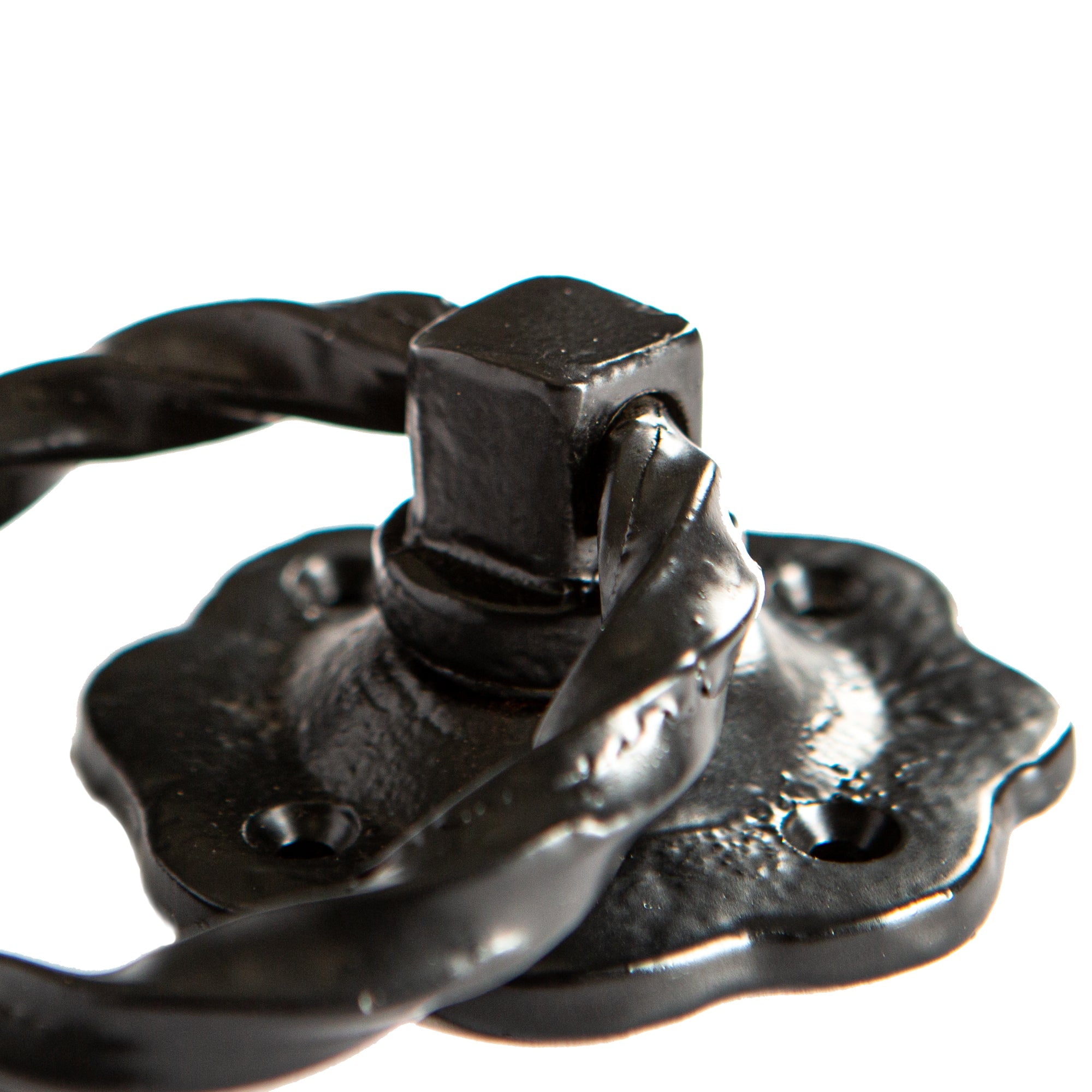 Twisted Rose Gate Handle - W75mm - Black