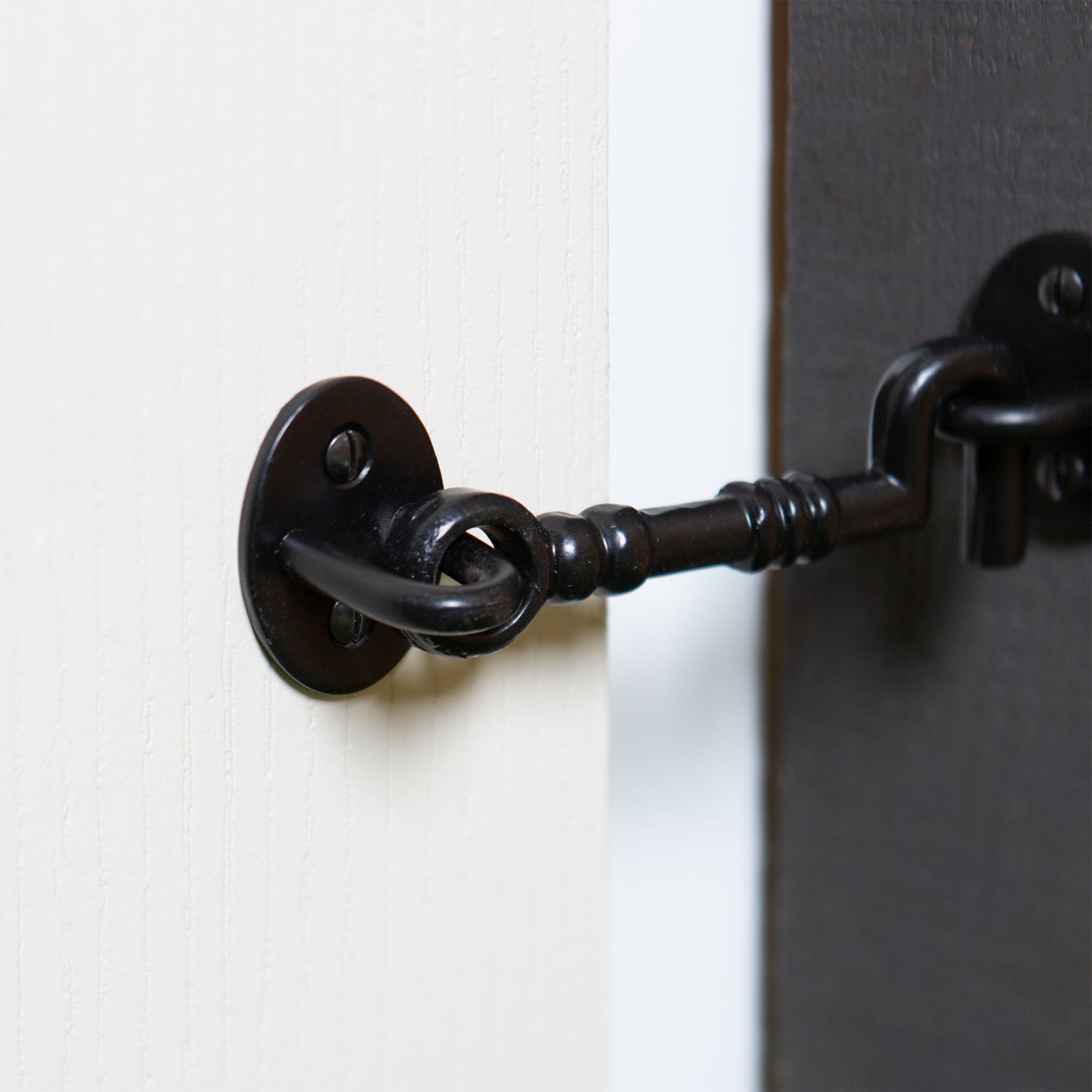 125mm Black Ornate Cabin Hook and Eye