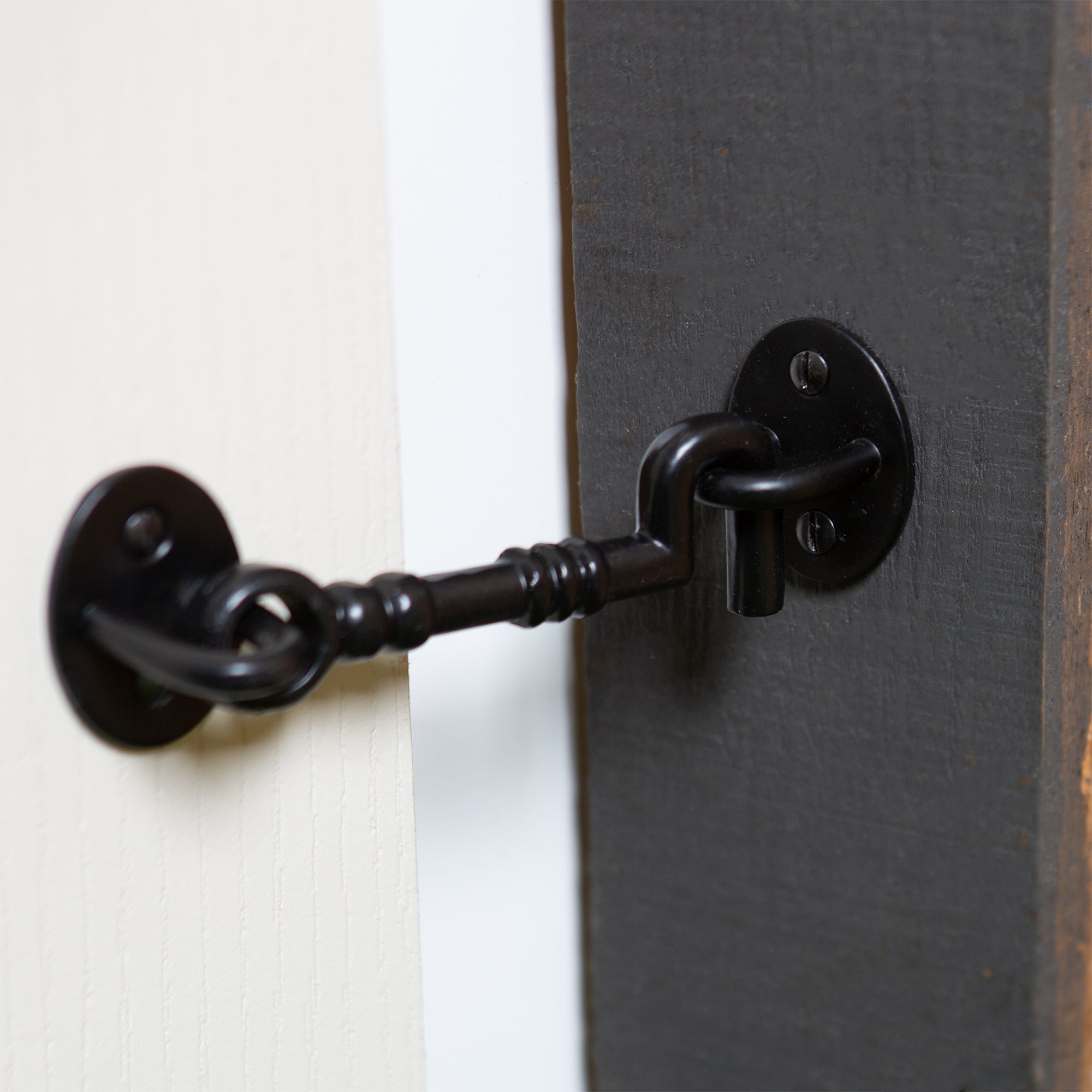 125mm Black Ornate Cabin Hook and Eye
