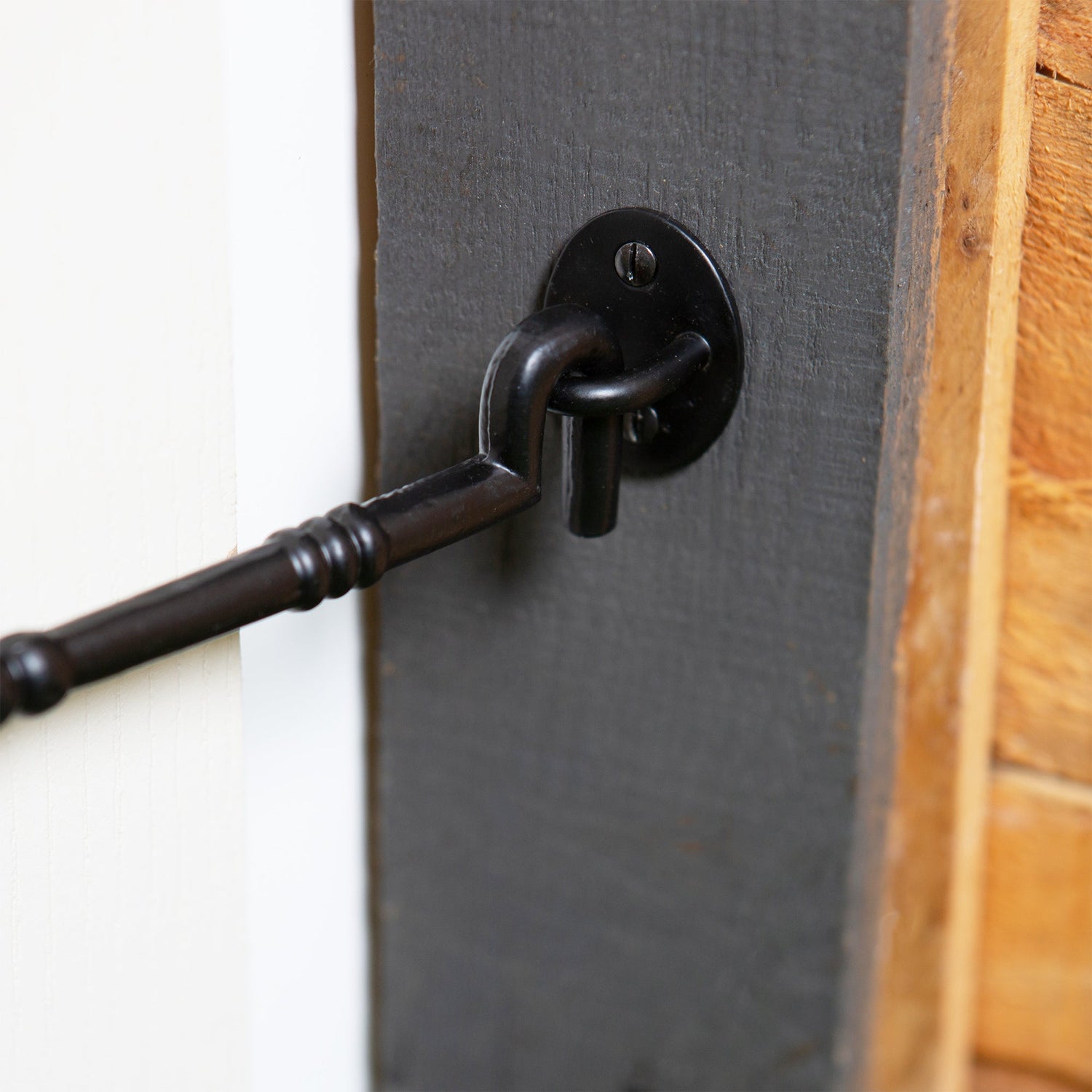 165mm Black Ornate Cabin Hook and Eye