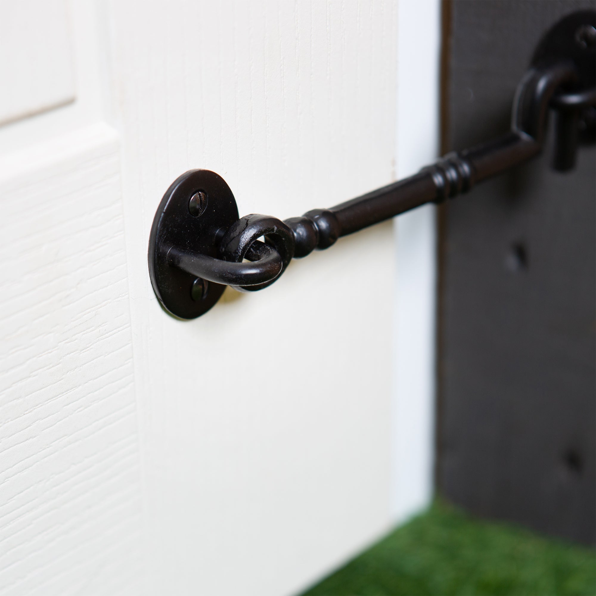 165mm Black Ornate Cabin Hook and Eye