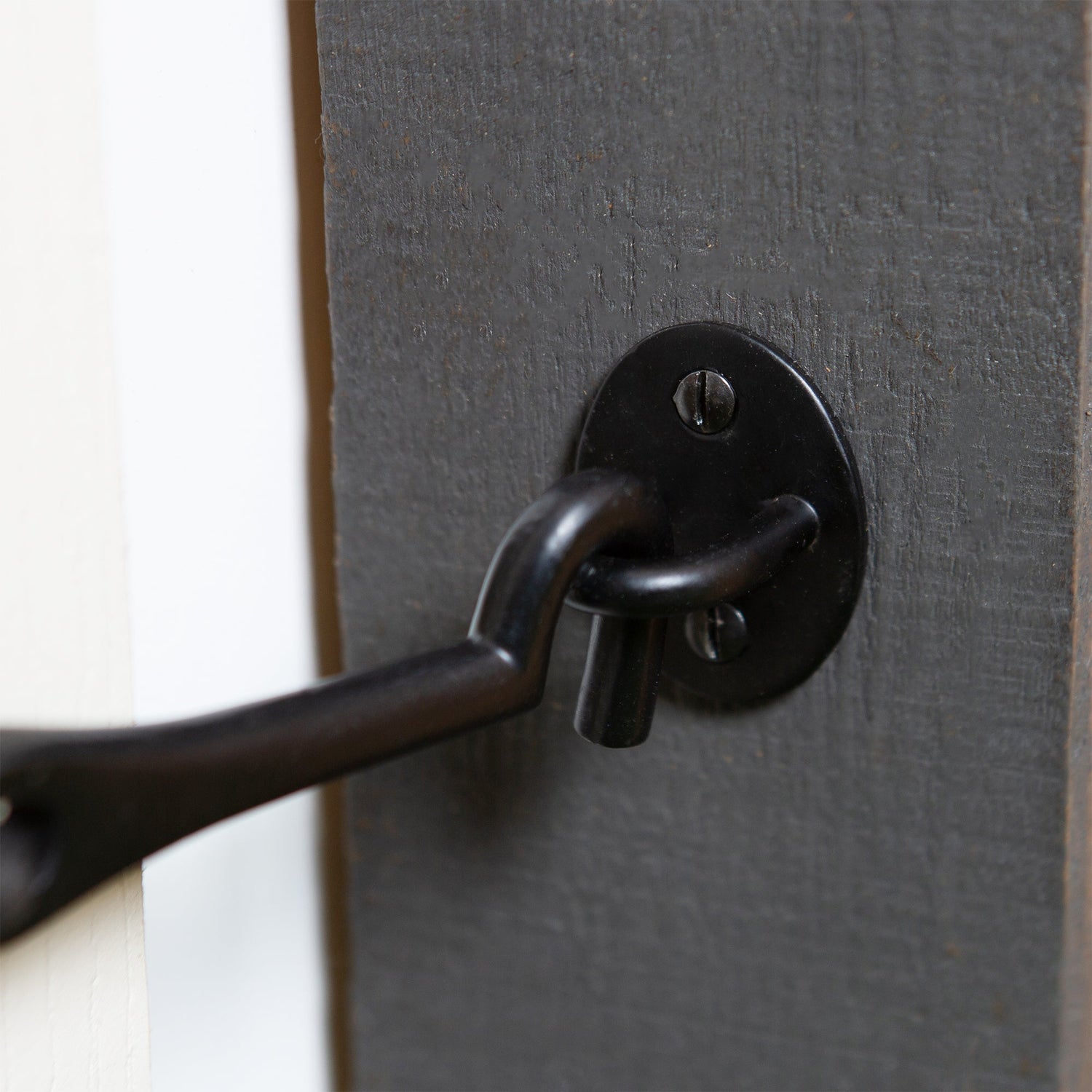 125mm Black Rustic Cabin Hook and Eye