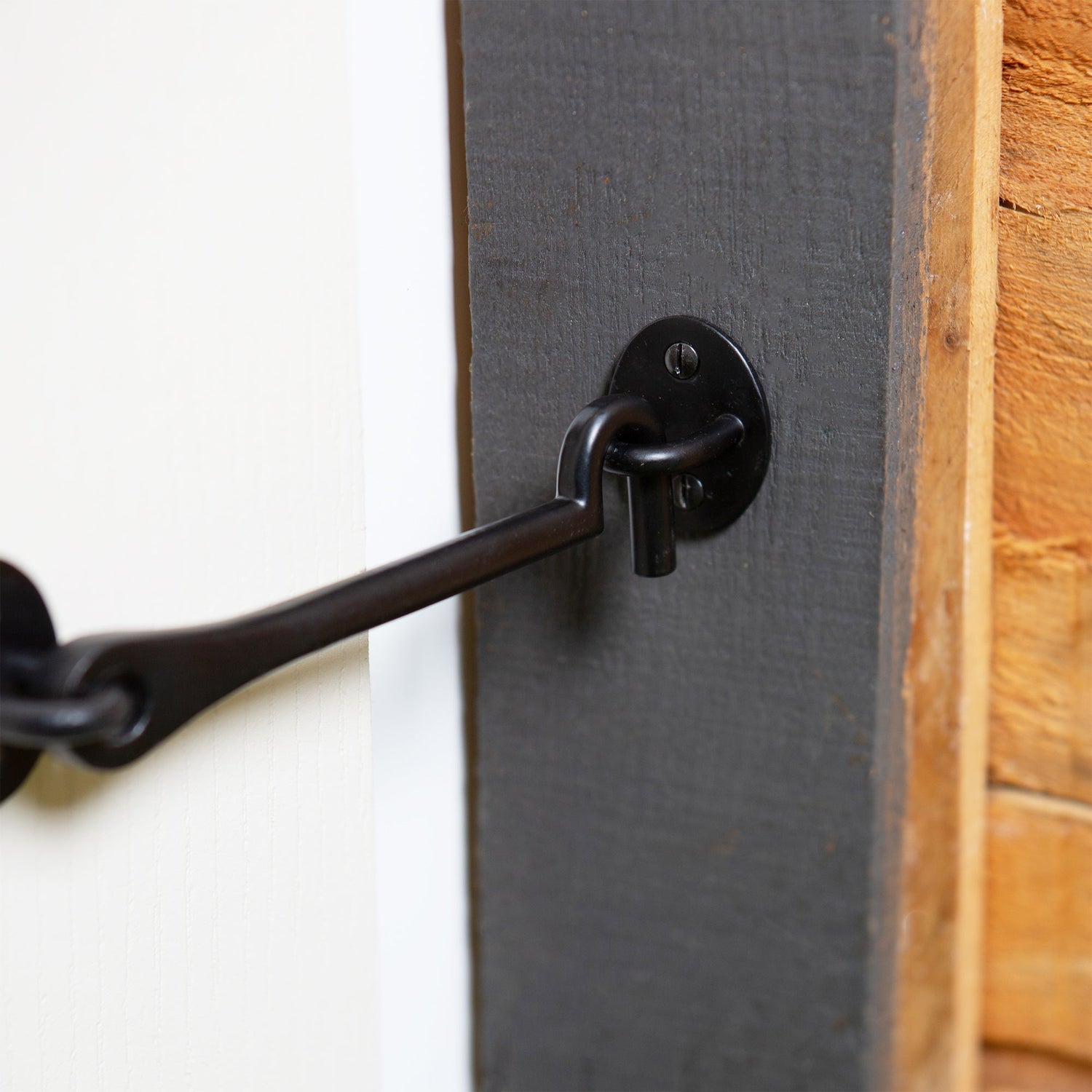 175mm Black Rustic Cabin Hook and Eye