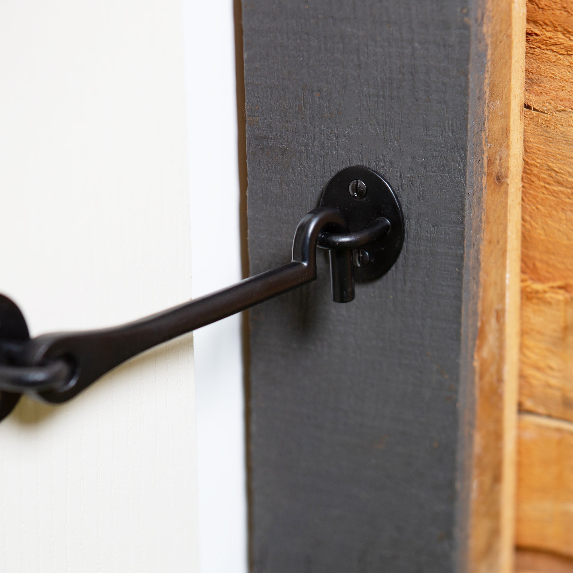 175mm Black Rustic Cabin Hook and Eye