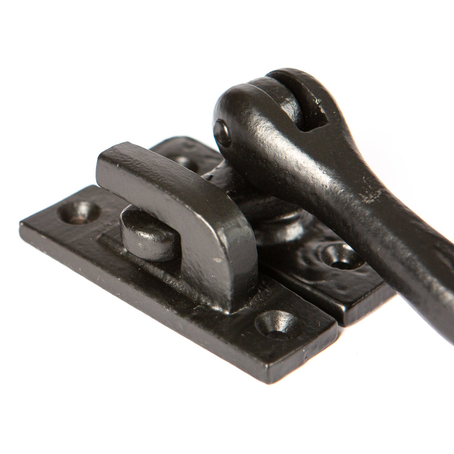 90mm Left Hand Black Rustic Window Fastener