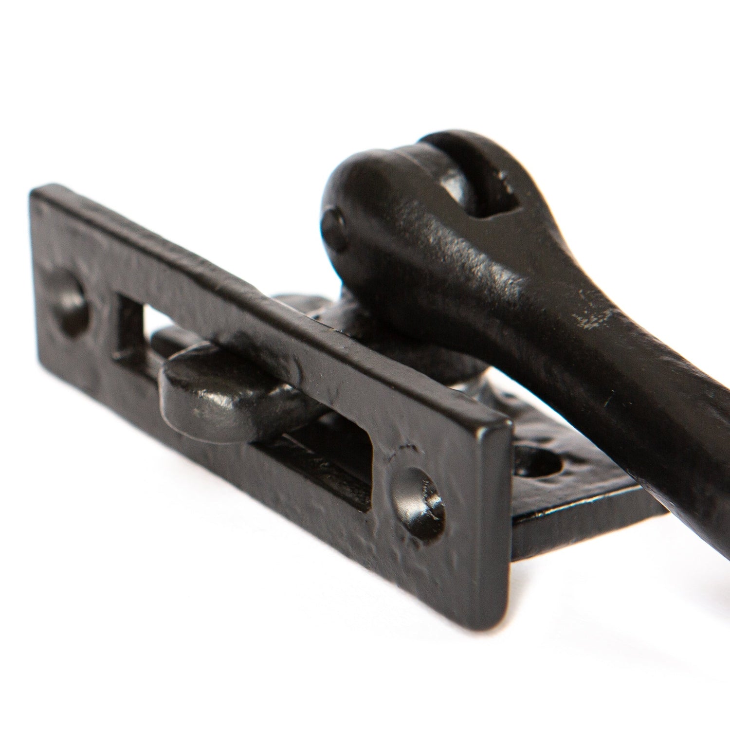 90mm Left Hand Black Rustic Window Fastener