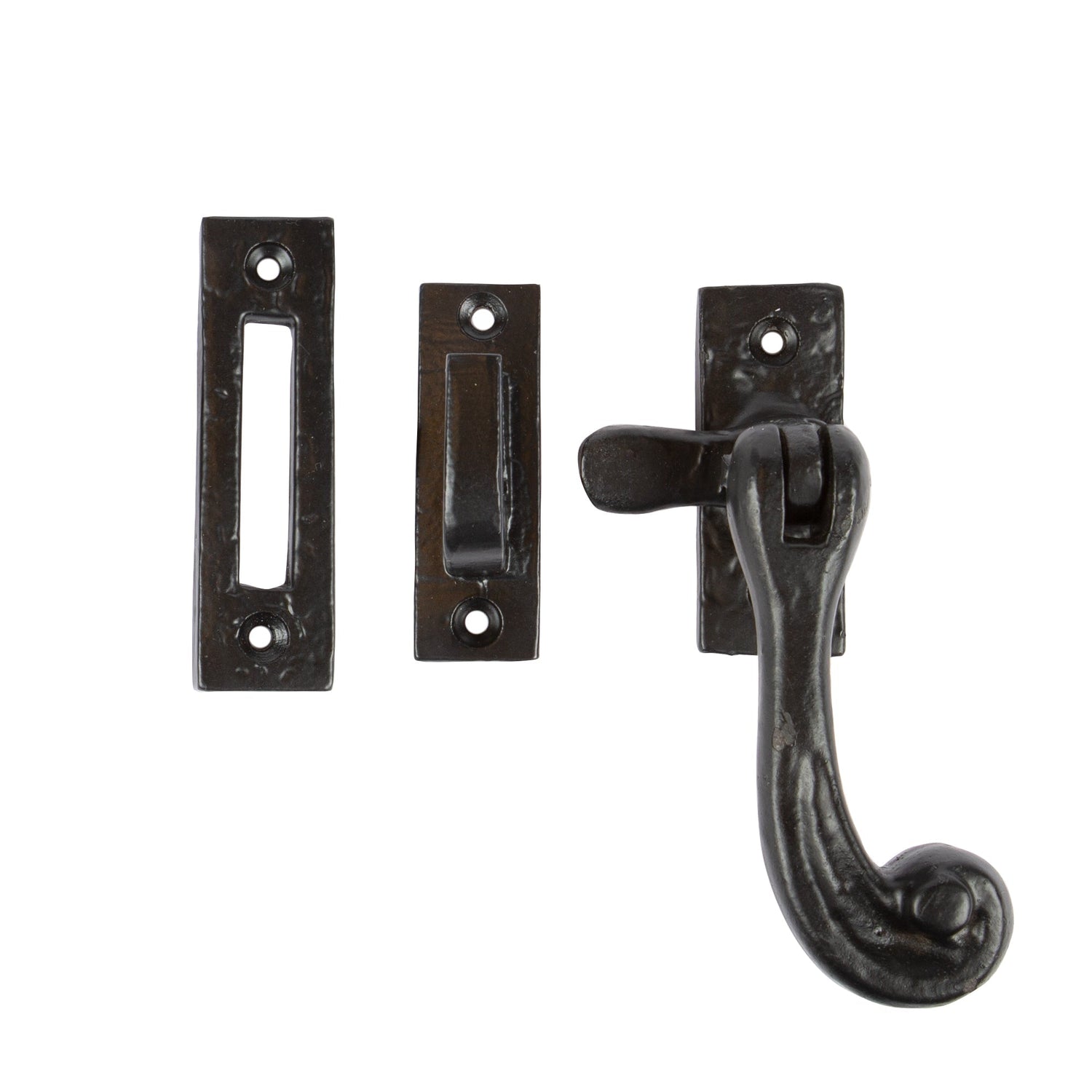 90mm Right Hand Black Rustic Window Fastener
