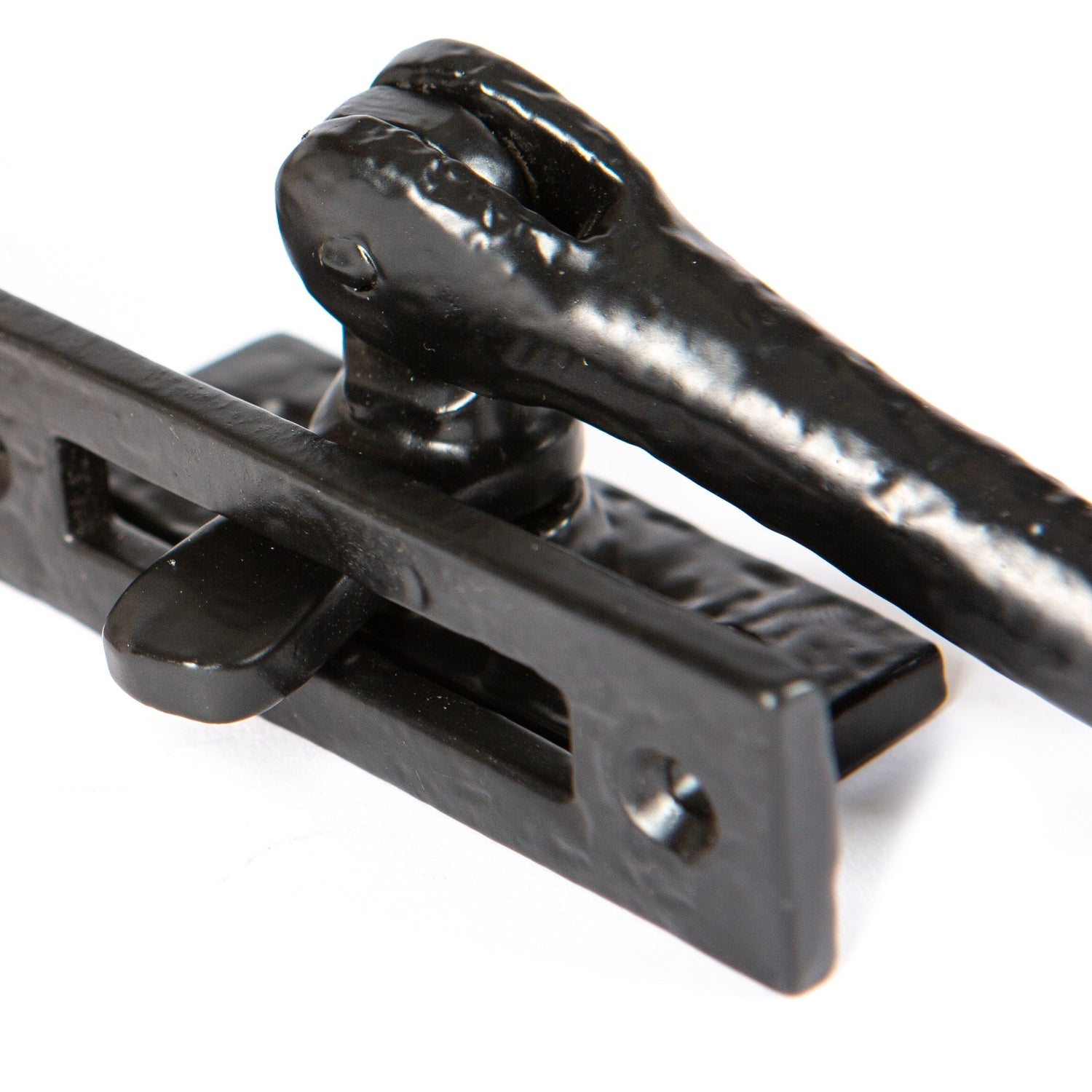 85mm Right Hand Black Curly Tail Window Fastener