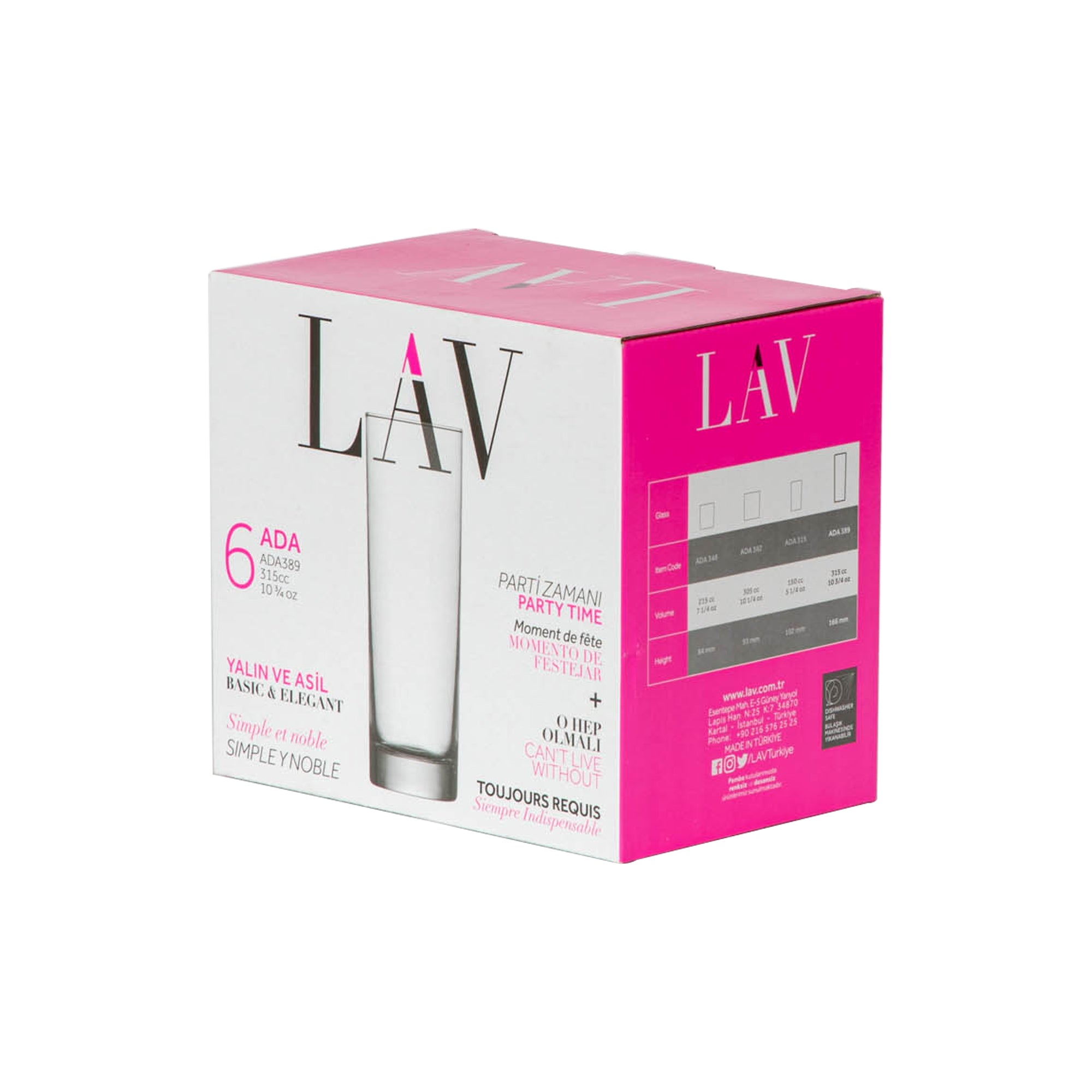LAV Ada Highball Glass - 315ml