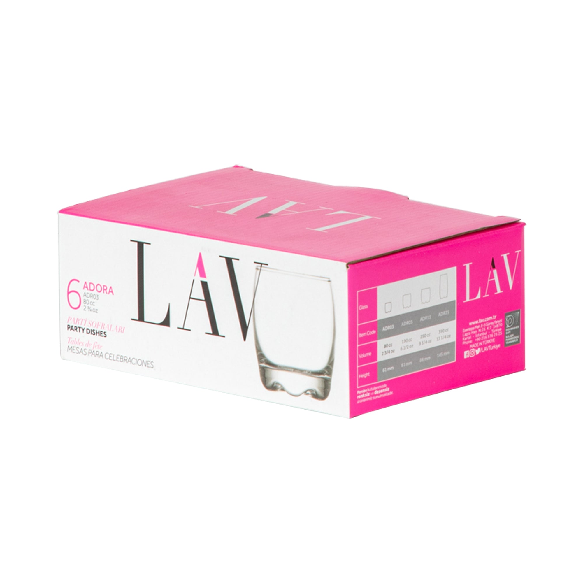 LAV Adora Shot Glass - 80ml