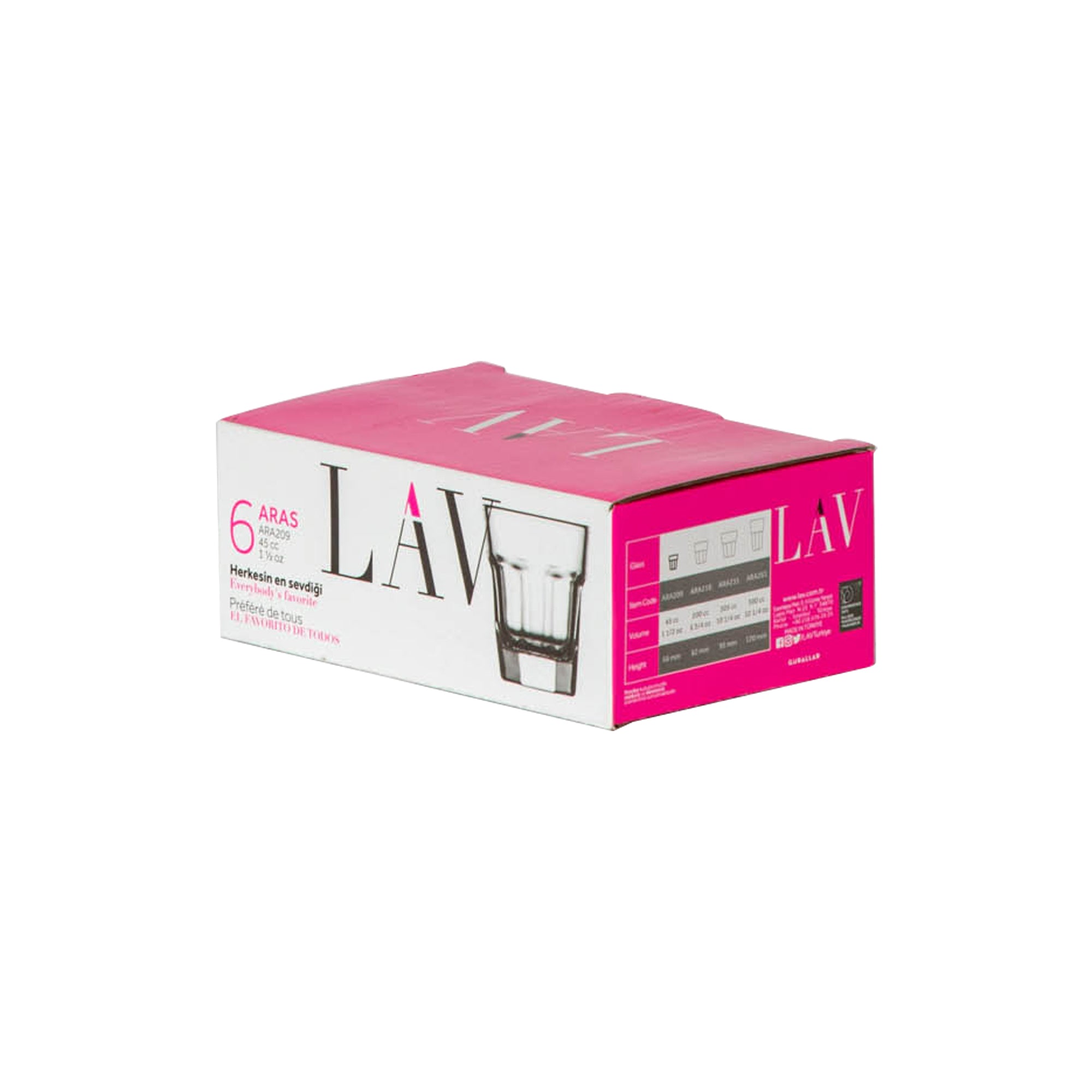 LAV Aras Liqueur / Shot Glasses - 45ml