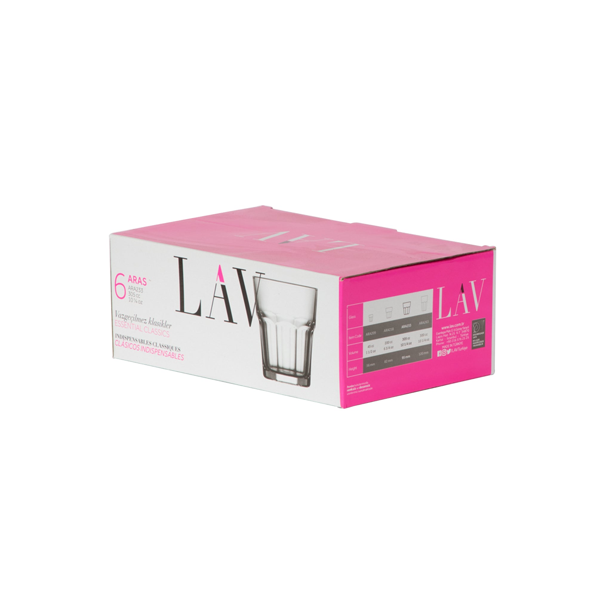 LAV Aras Whisky Tumbler Glass - 305ml