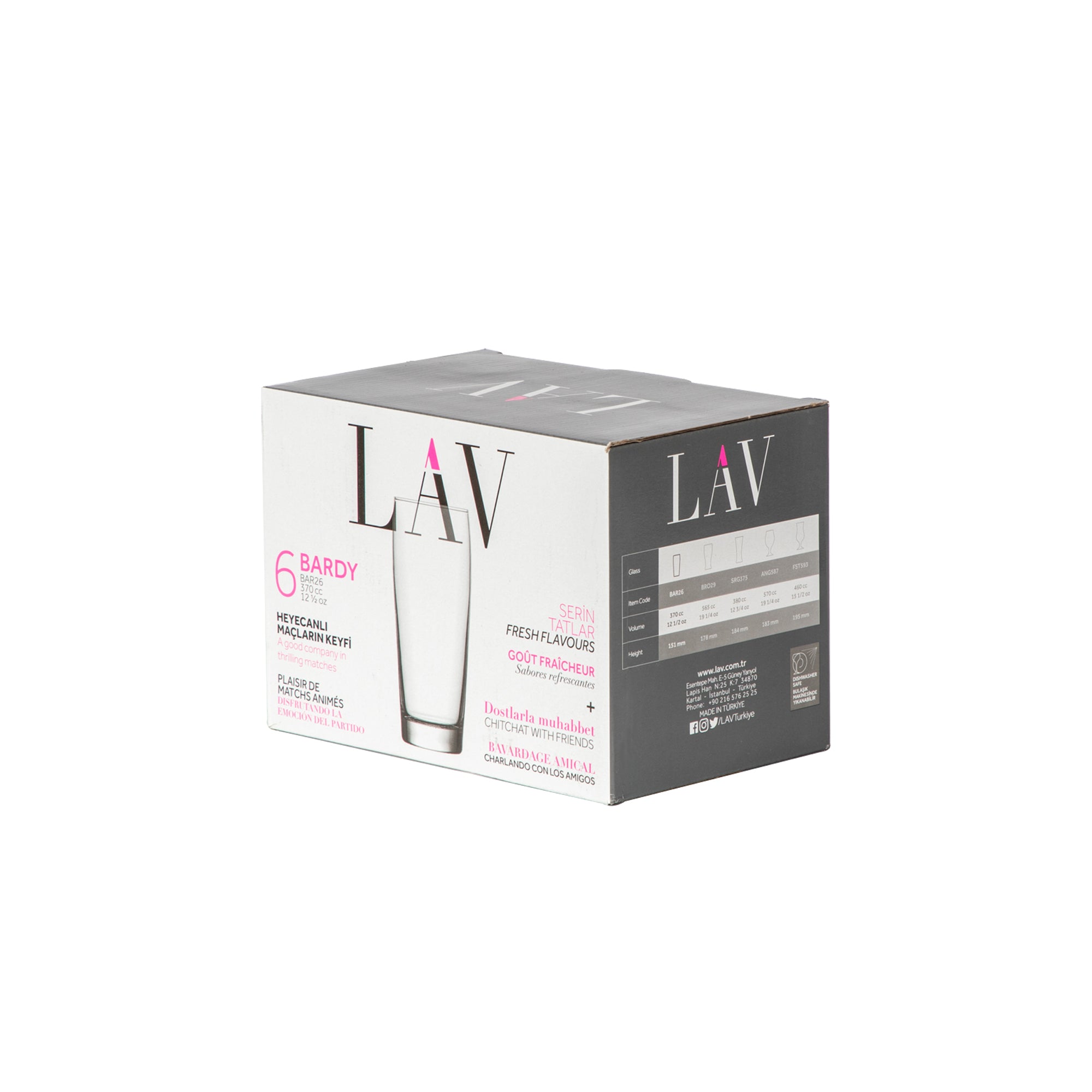LAV Bardi Classic Willi Becher Beer Glass - Clear - 370ml