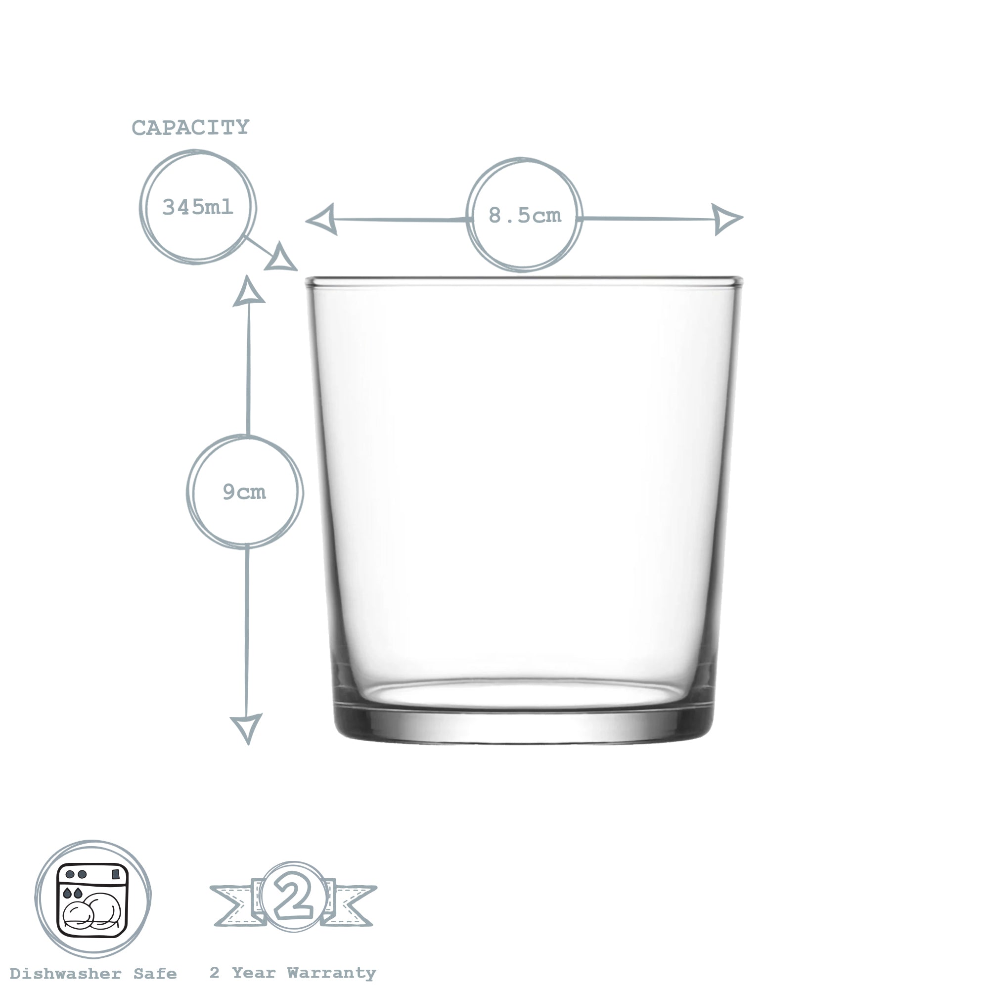 LAV Bodega Double Old Fashioned Tumbler Glasses - 345ml